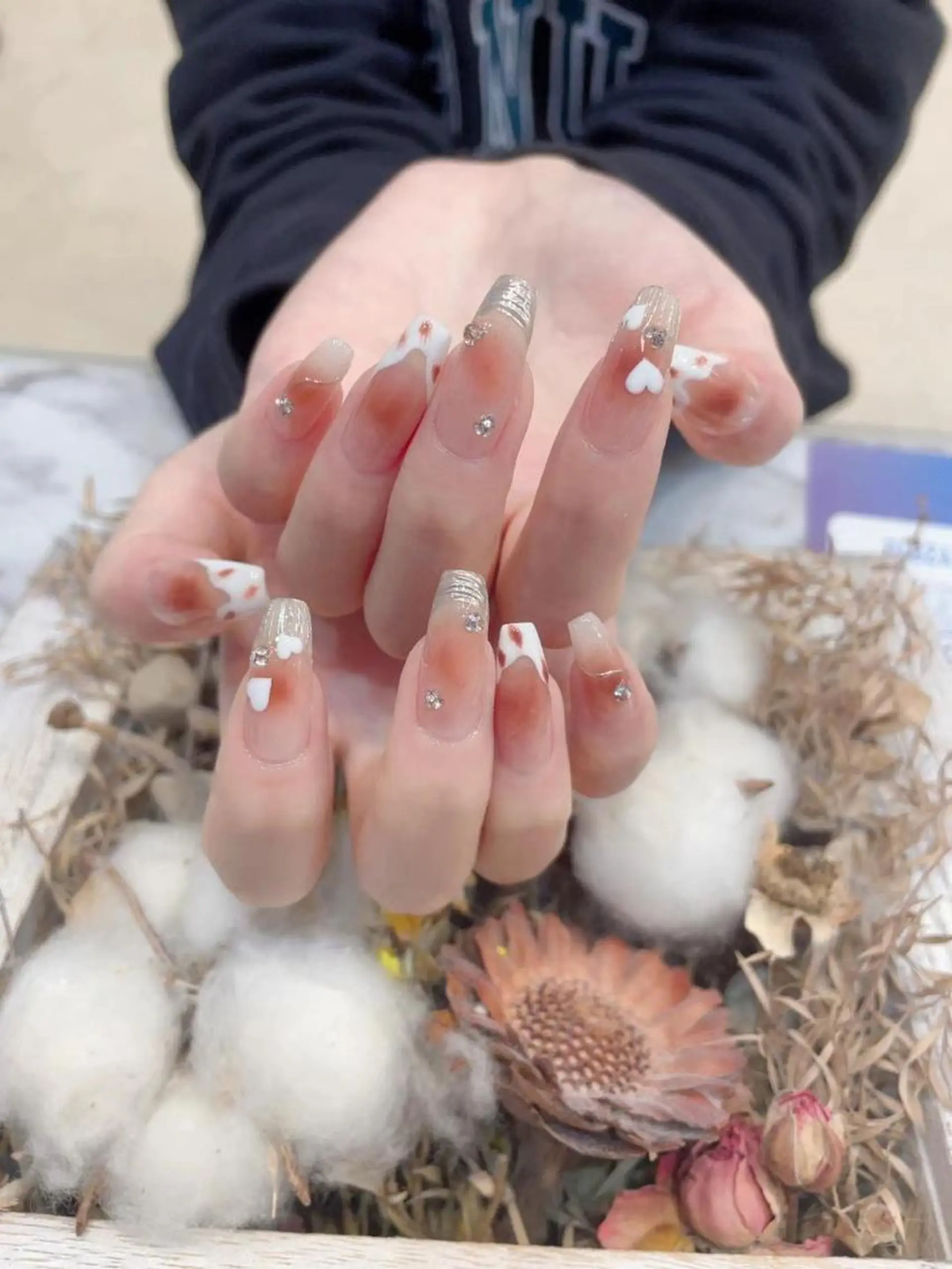 ネイル アニマル柄 フレンチネイル ゴールド ゴージャス ハート Babarla Nailのネイルデザイン