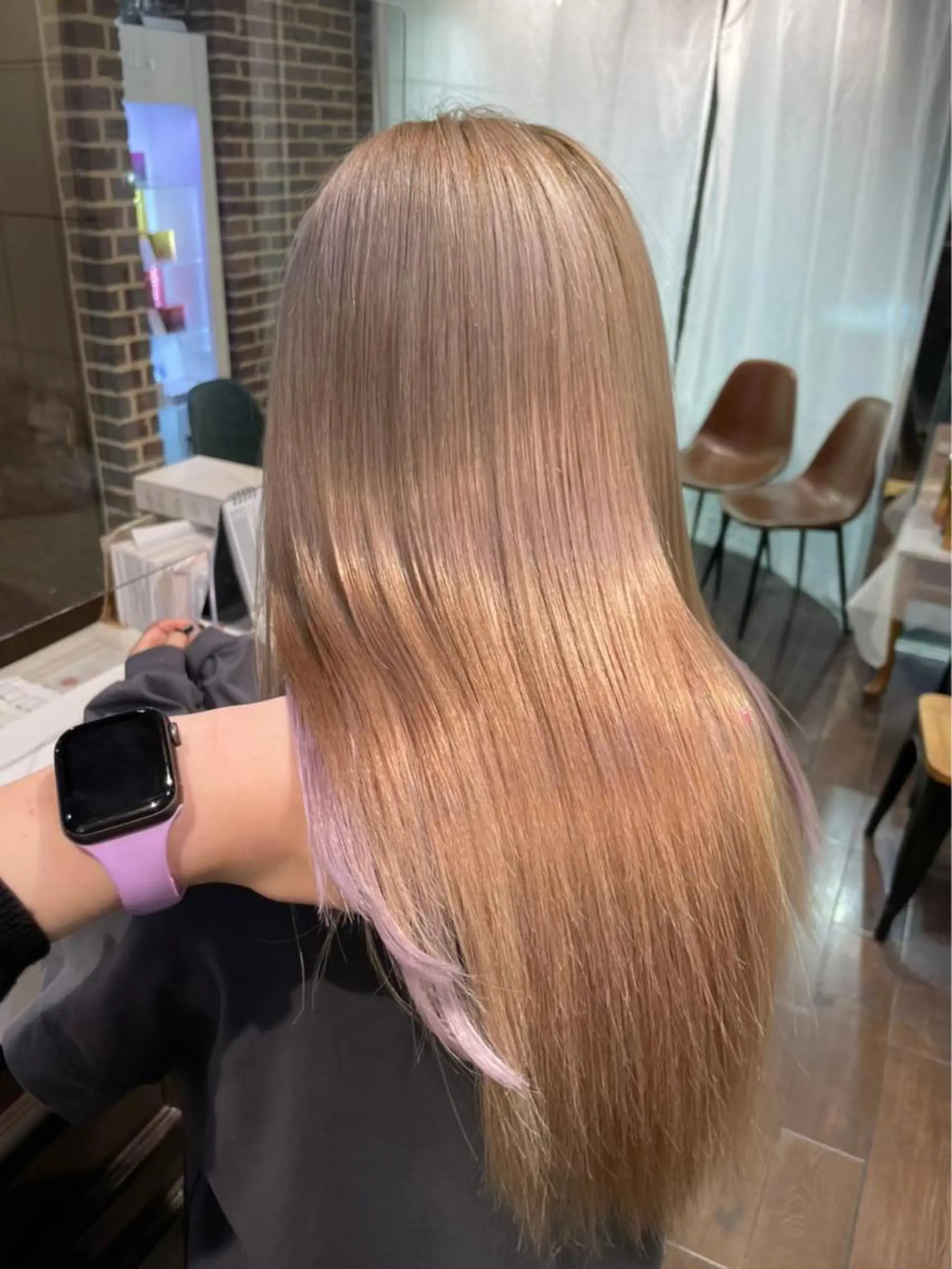 ロング カラー ブリーチ ケアブリーチ 透明感カラー デザインカラー ダブルカラー ヘアカラー トリートメント メンズ特化/マツエク AYAKA🌙のヘアスタイル