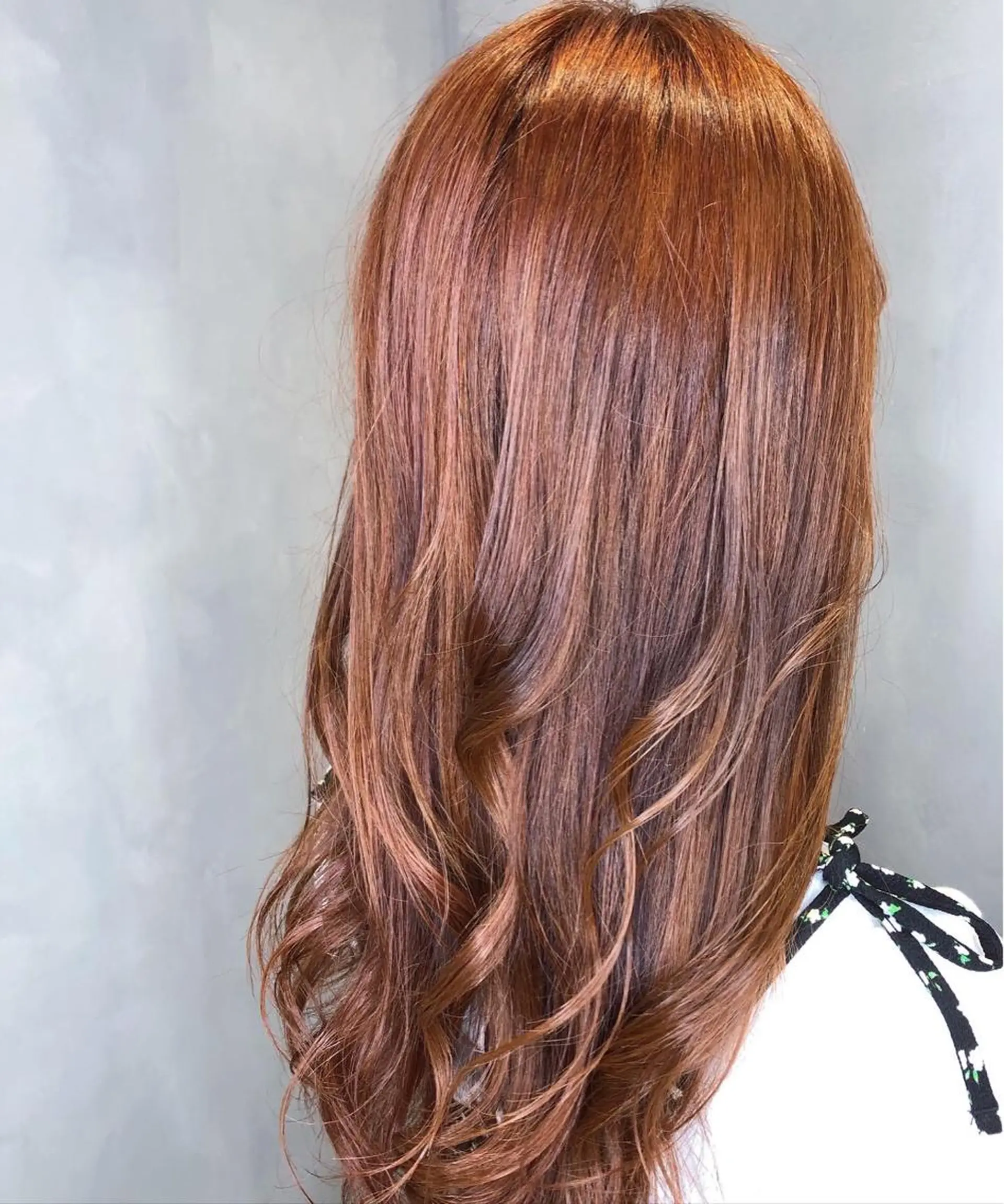 ロング カラー ハイダメージ毛 縮毛矯正のヘアスタイル