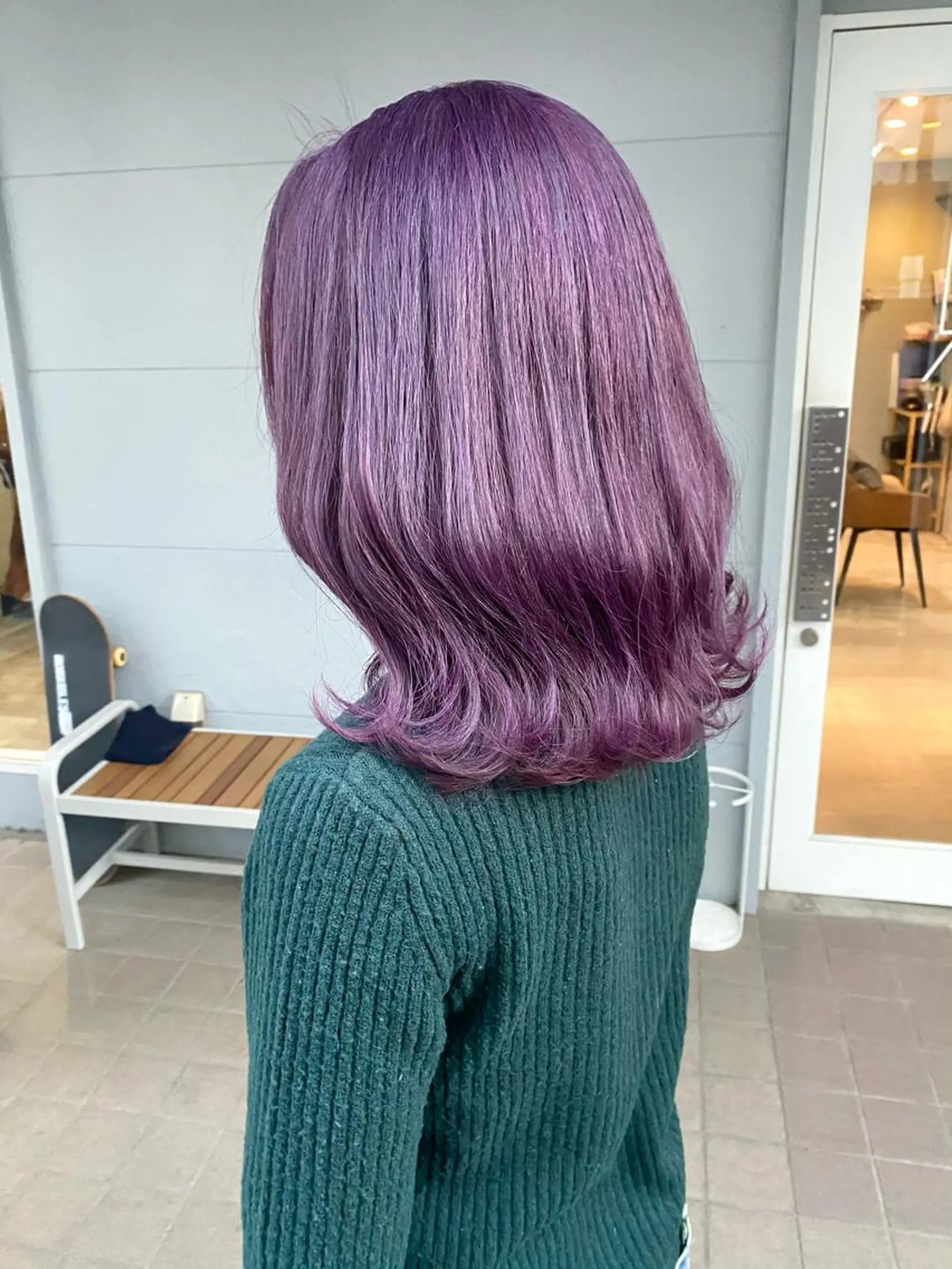 ミディアム カラー パープルカラー バイオレットカラー ヘアカラー トリートメント lani 天神大名/ブリーチのヘアスタイル
