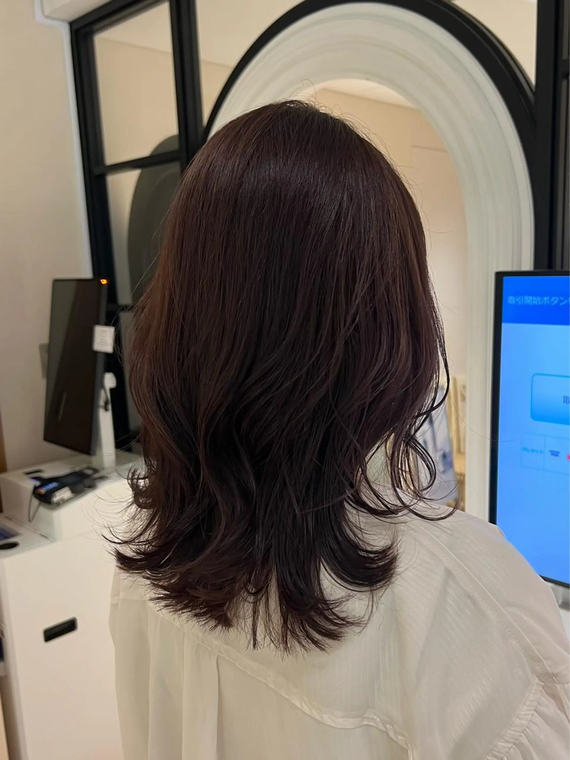 セミロング ピンクブラウン ピンクラベンダー くびれヘア カット ヘアカラー トリートメント 🧡くびれヘア/前髪 顔周り🧡久原結衣のヘアスタイル