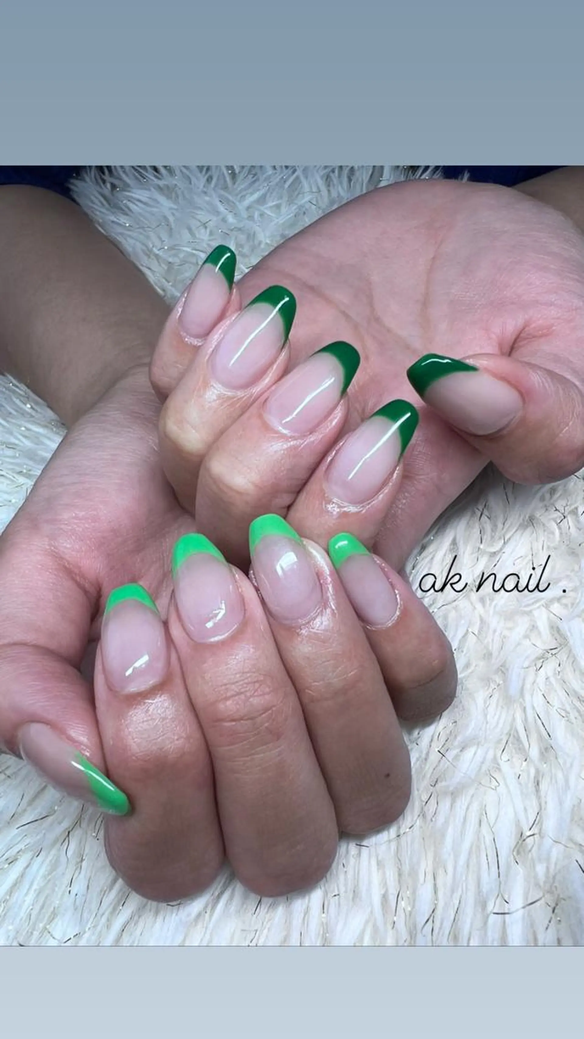 セミロング ネイル フレンチネイル ハンドネイル ak nail .のネイルデザイン