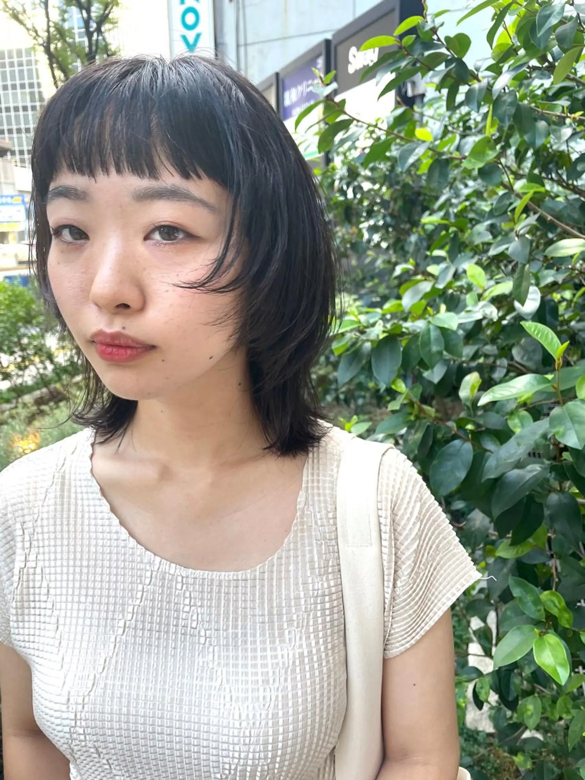 ミディアム カラー パーマ ヘアアレンジ メンズ キッズ ネイル マツエク・マツパ メンズウルフカット ウルフカット カット ヘアカラー トリートメント tatsumi/ボブ ウルフ/レイヤーのヘアスタイル