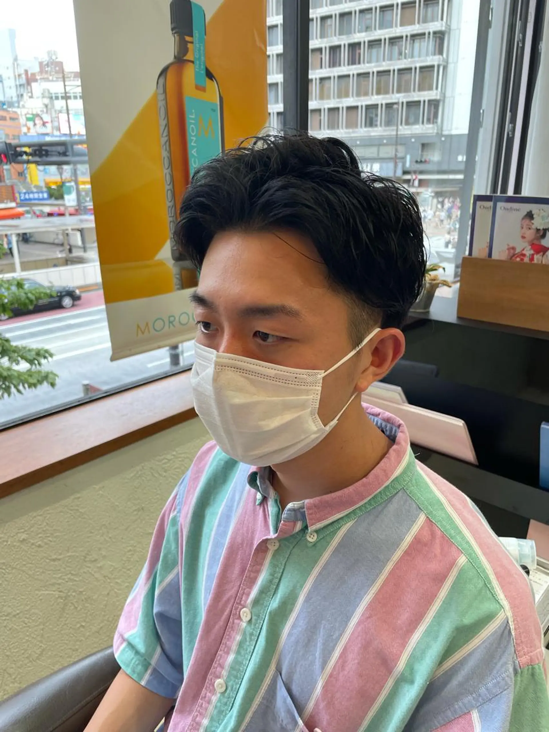 ショート ヘアアレンジ メンズ アップバング 刈り上げ ショートヘア ブリーチ特化 ハイトーンRYOYAのヘアスタイル