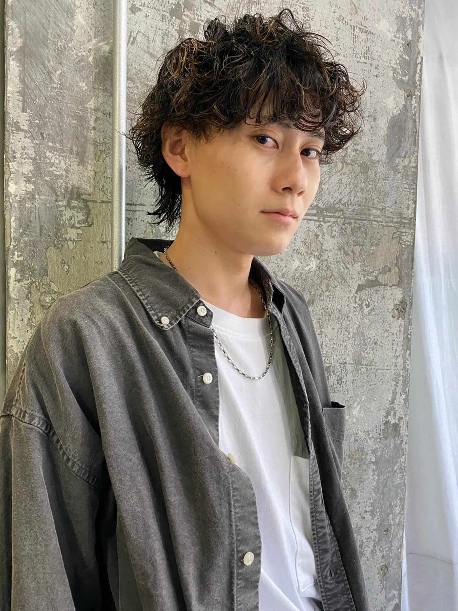 ショート メンズ カット パーマ キタダ ヒロキのヘアスタイル