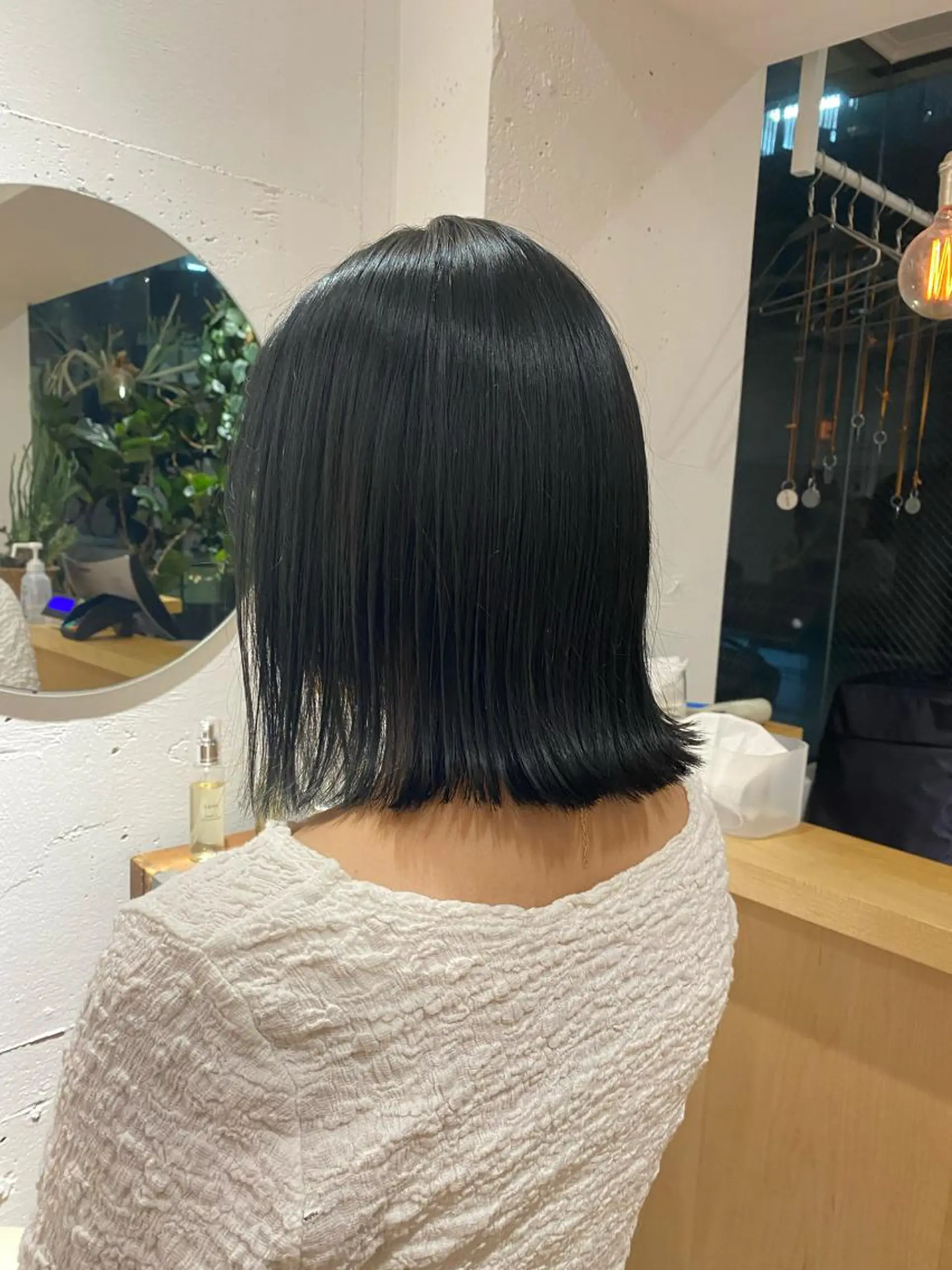 ミディアム カラー 黒髪 ブルーカラー ブルーブラック Lomalia 🤍🫧/makoのヘアスタイル