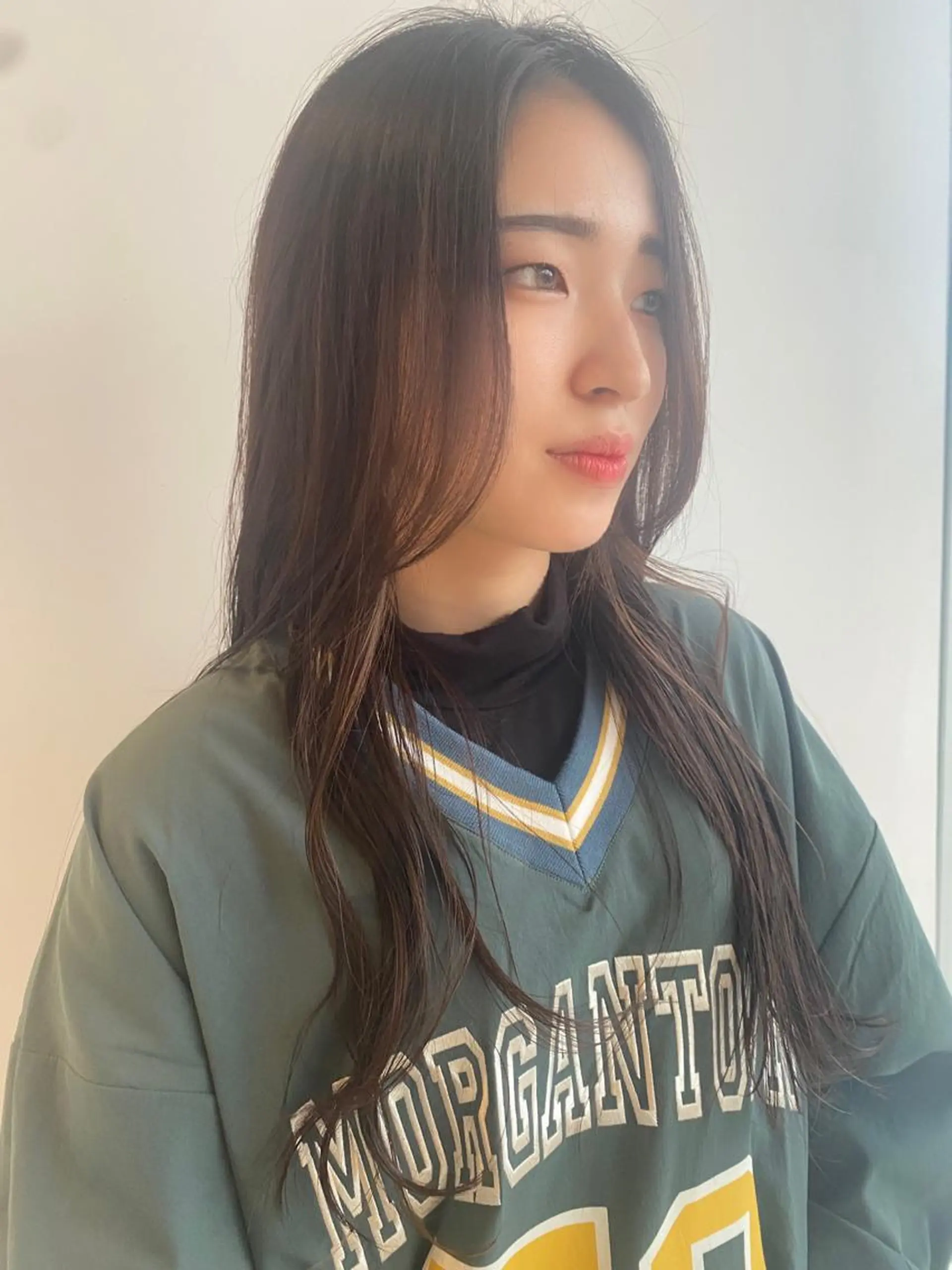 ロング ミストバング ハイライト 学生 nambu-GARDEN所属・上田 昂雅のヘアスタイル