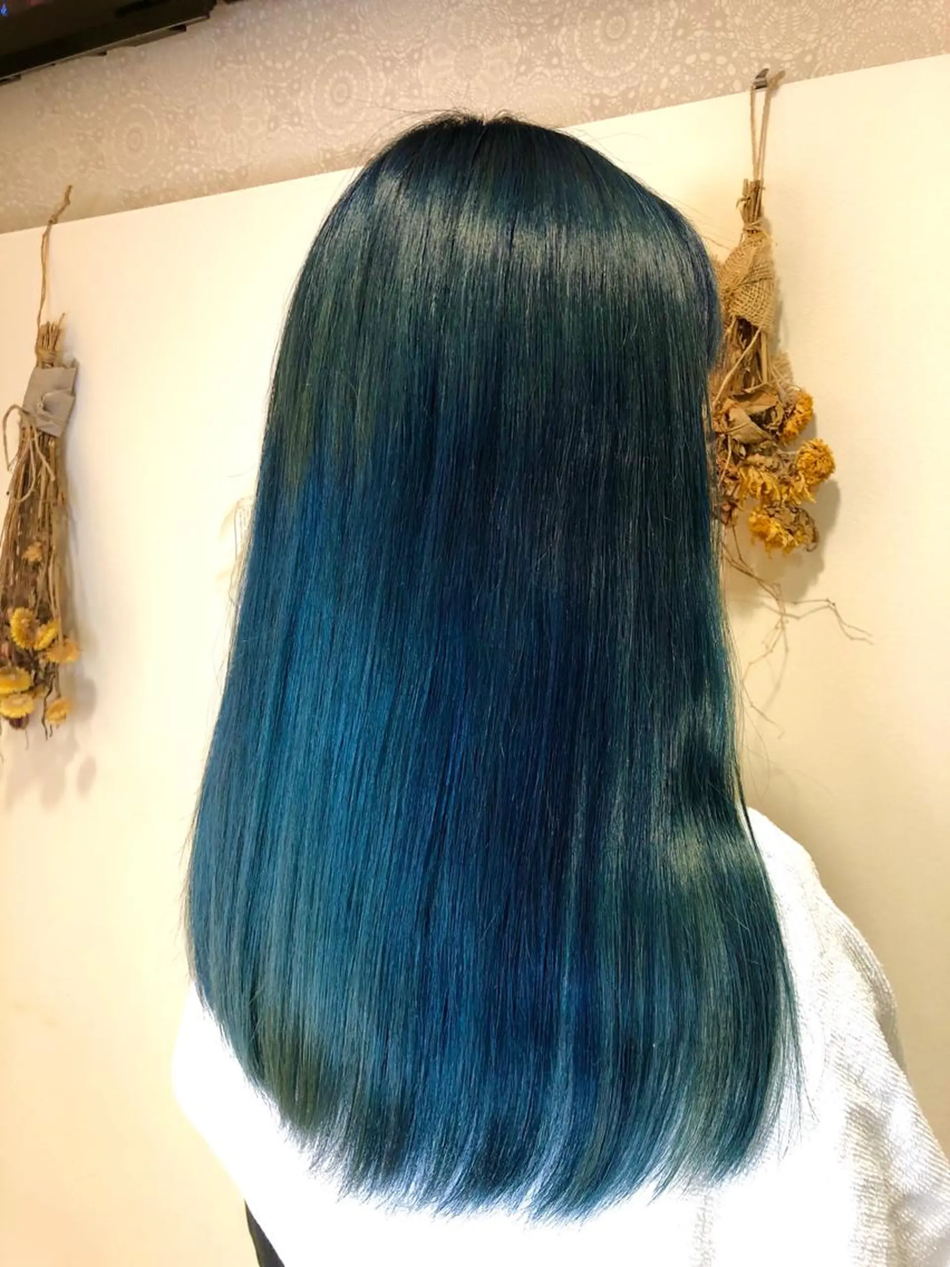 ロング カラー ブルーカラー ネイビーカラー ヘアカラー 門田 恭弥のヘアスタイル