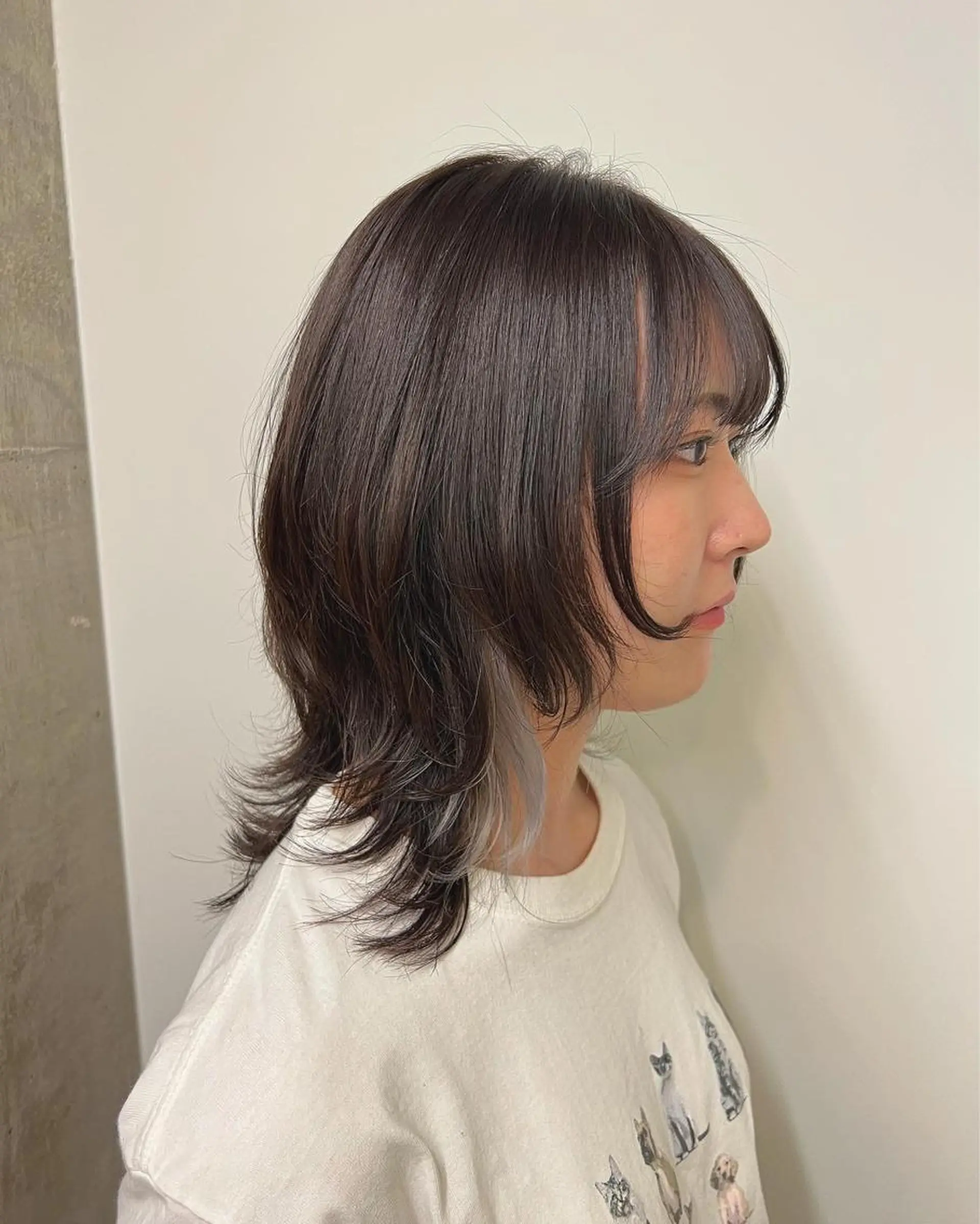 セミロング 土田かほ/本日🈳 透明感カラー🍃のヘアスタイル