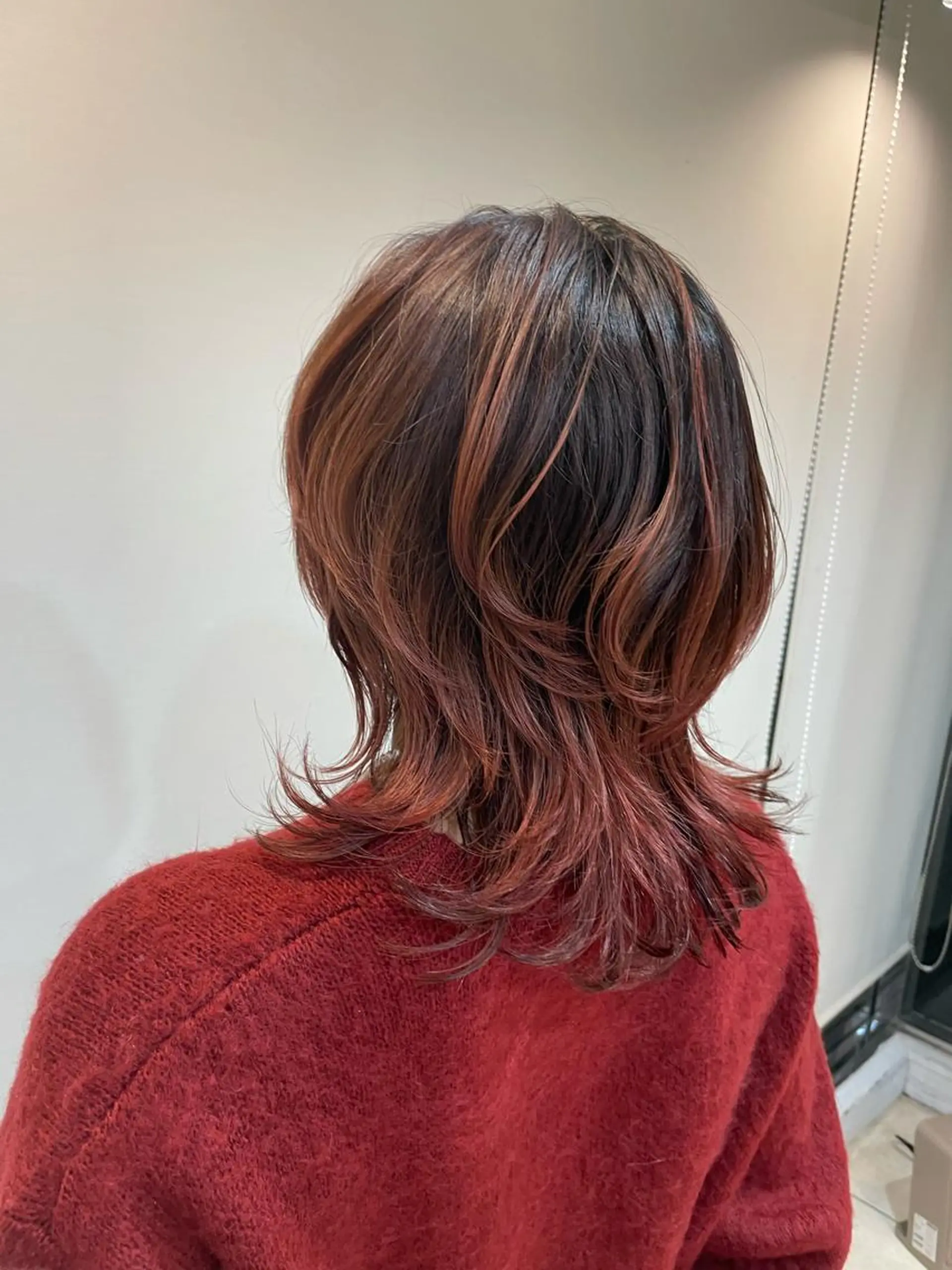 カラー ブリーチ オレンジ レッドカラー Riku /西荻窪のヘアスタイル