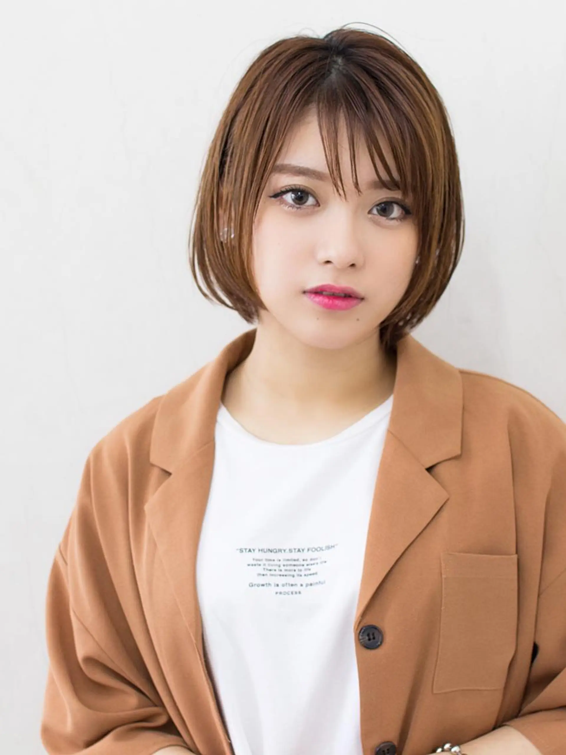 ショート 切りっぱなしボブ ショートボブ ボブ ハイライト シースルーバング 似合わせ/茅ヶ崎 スズキ タクマのヘアスタイル