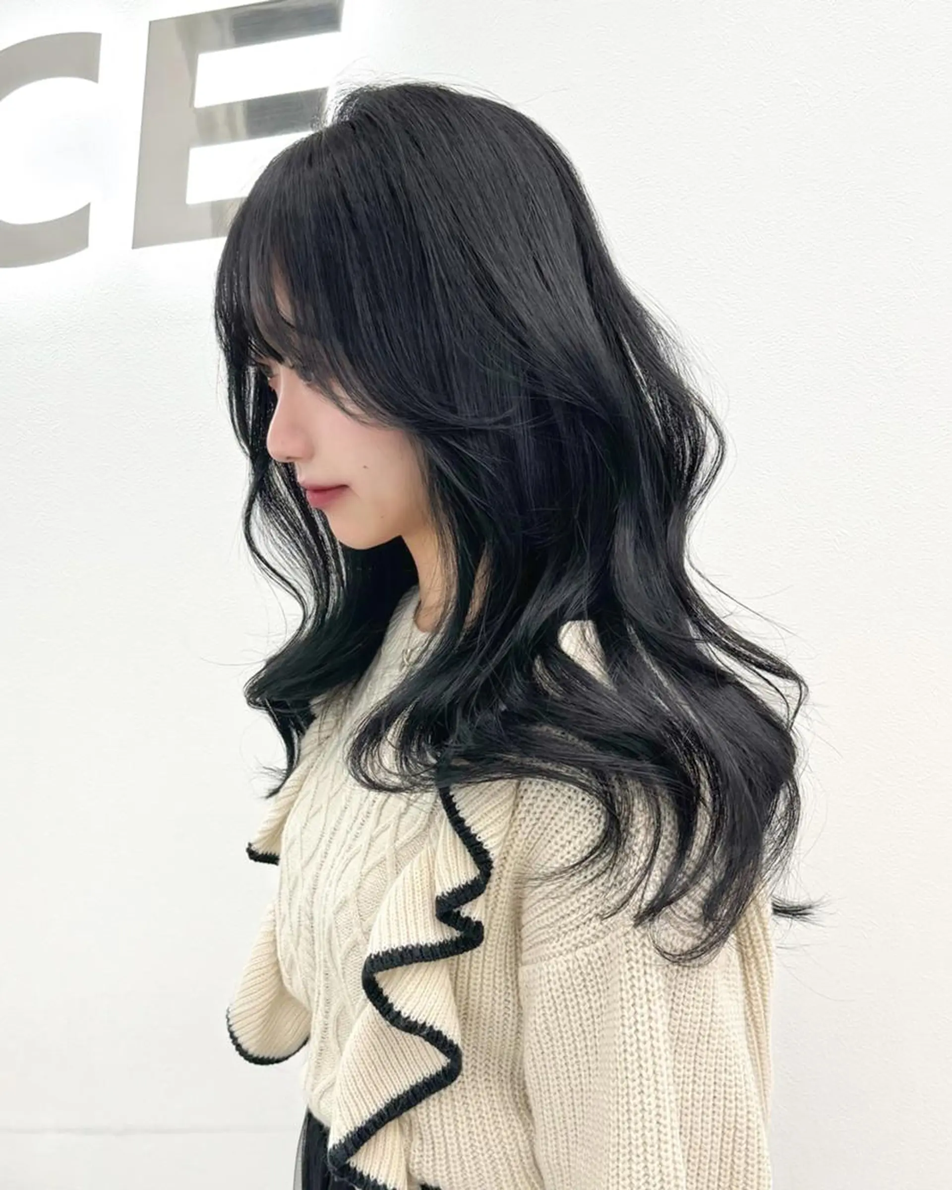 ロング カラー ヘアカラー トリートメント 韓国暗髪🇰🇷レイ ヤー🤍THREEのヘアスタイル