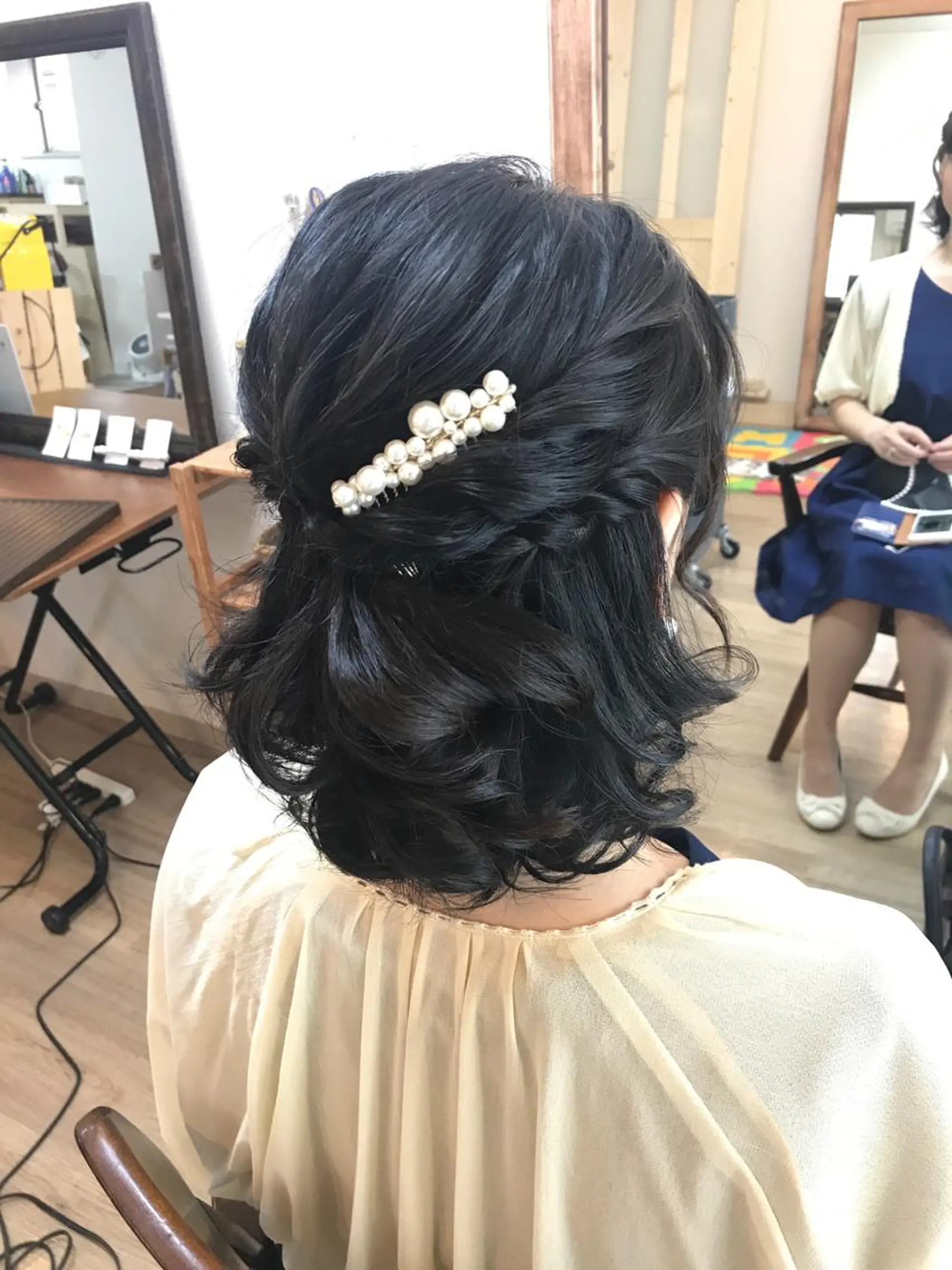 ミディアム ヘアアレンジ ハーフアップ ヘアメ/着付け 清水玲歌のヘアスタイル