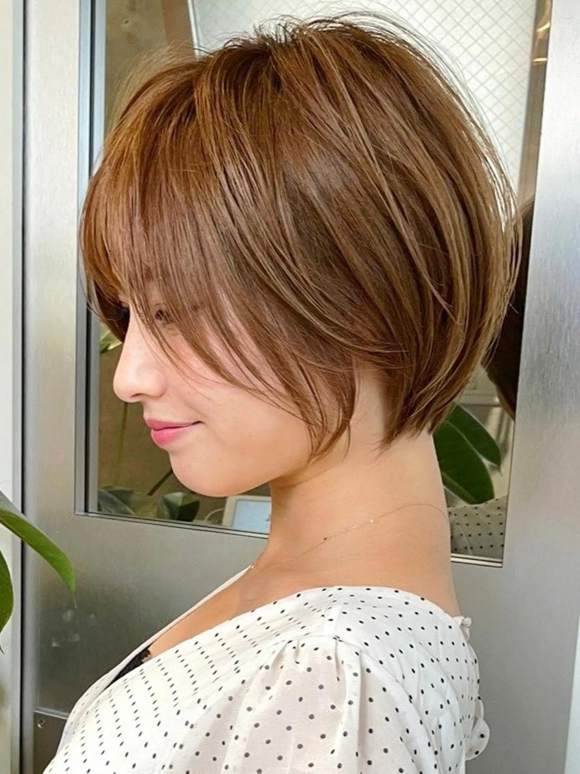 ショート カラー ショートボブ バレイヤージュ ブリーチ ケアブリーチ ダブルカラー 横浜　店長 橋場優のヘアスタイル
