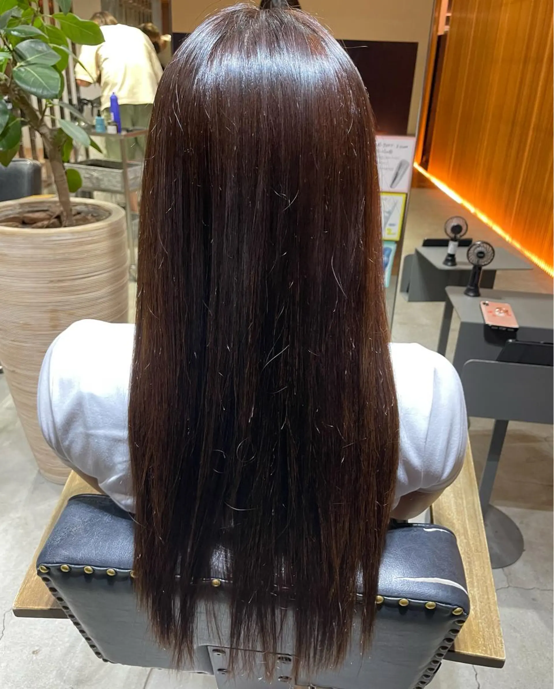 ロング ヘアカラー 縮毛矯正 かりん髪質改善 /メンズカットのヘアスタイル
