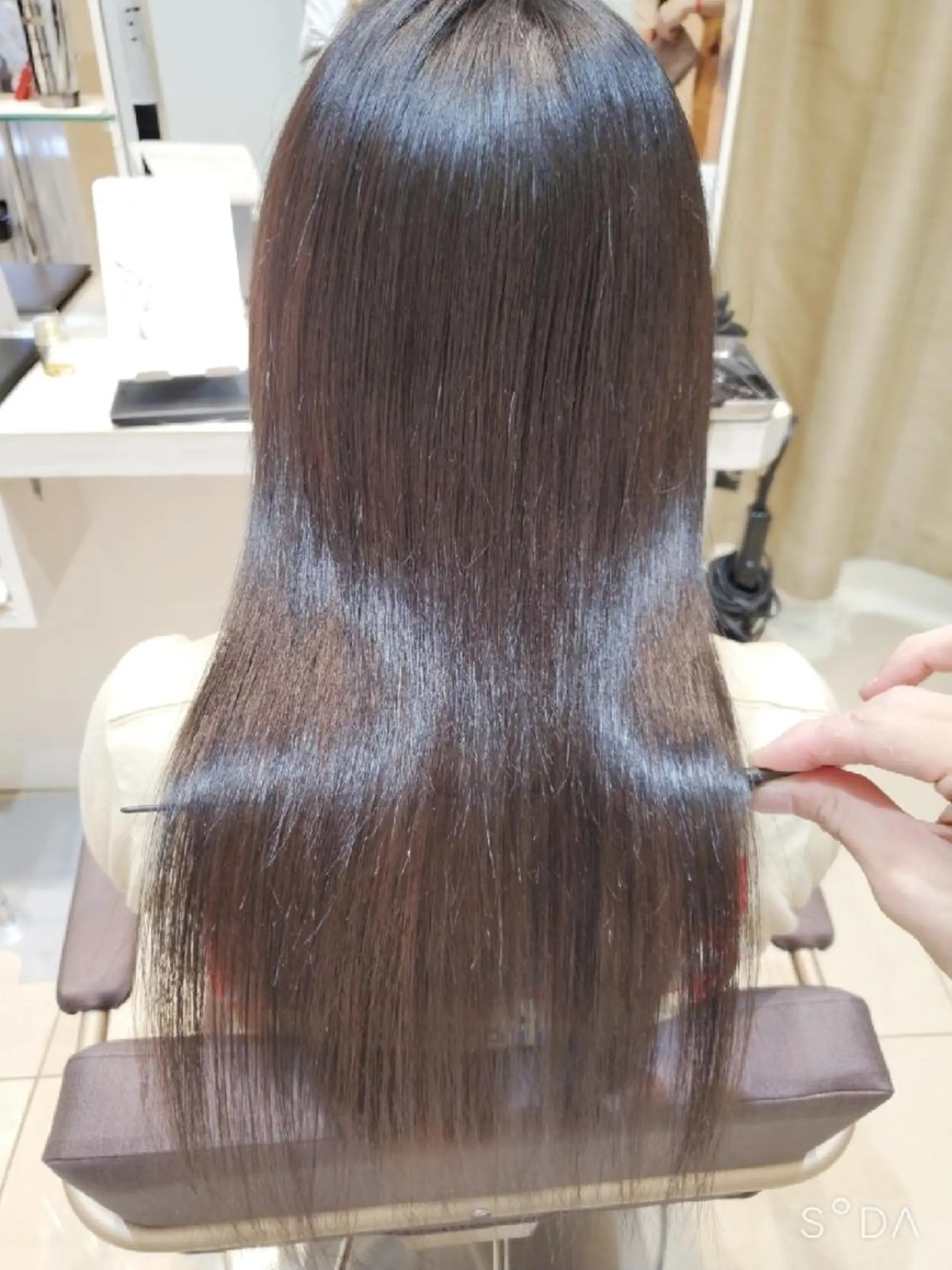 ロング パーマ 髪質改善 縮毛矯正 韓国レイヤー／髪質 改善カラー/れんのヘアスタイル