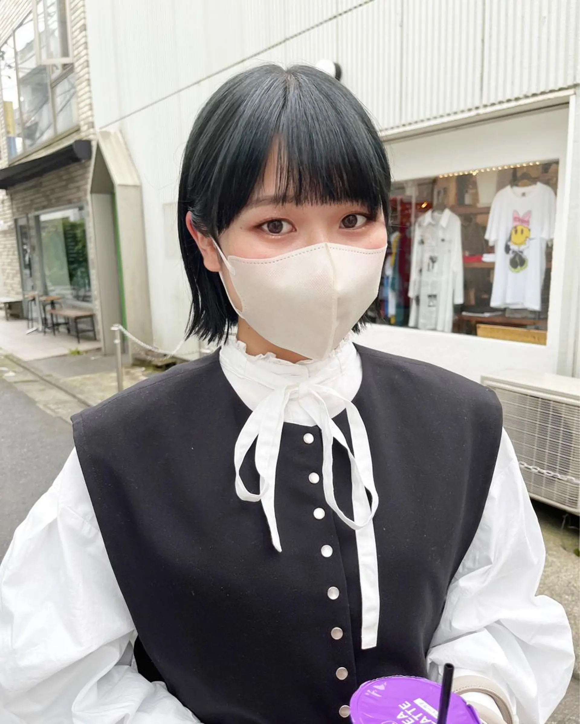 ショート カラー ブルーカラー ネイビーカラー カット ヘアカラー 西山梨々/ボブ/ ショート/レイヤーのヘアスタイル