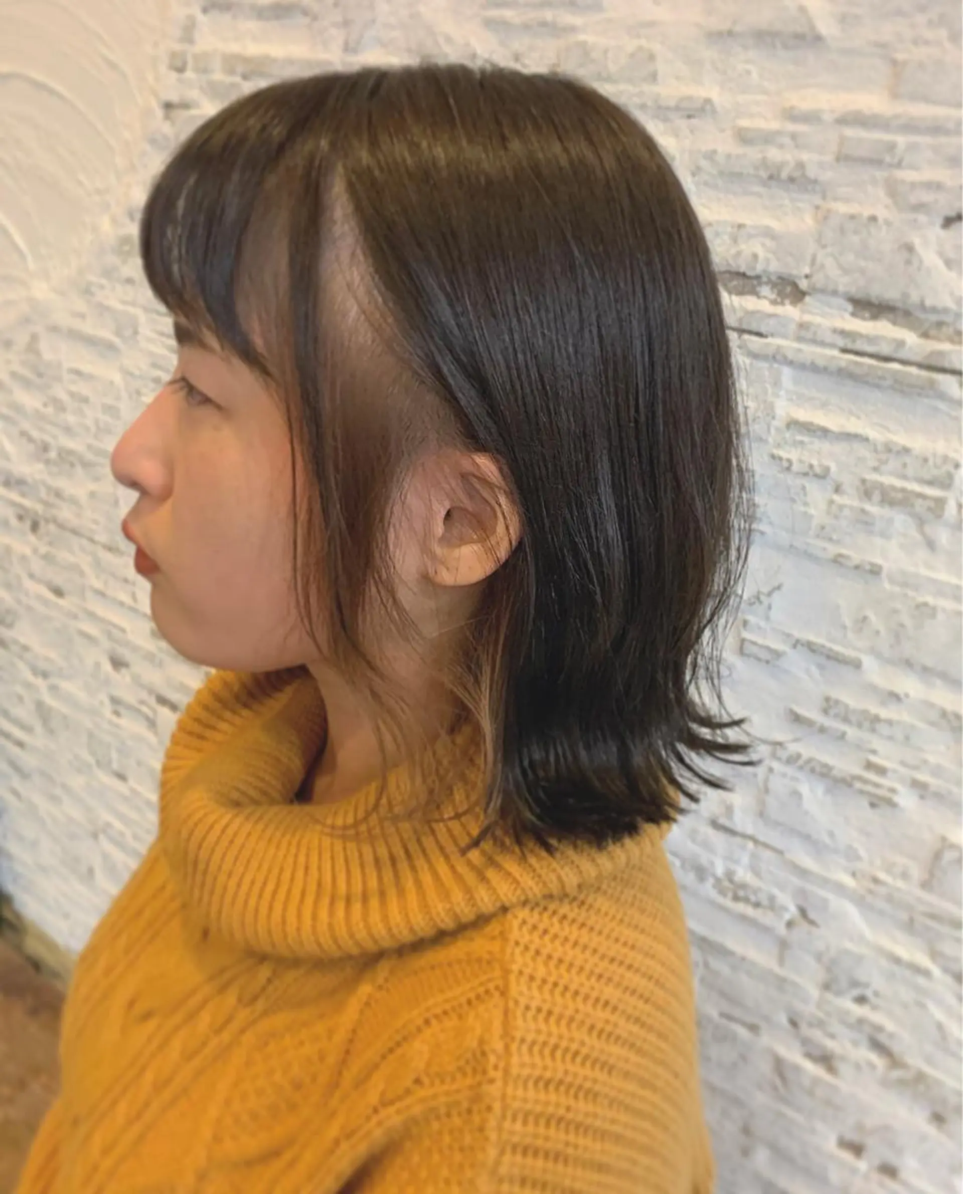 ミディアム カット ヘアカラー トリートメント 菅野 愛のヘアスタイル