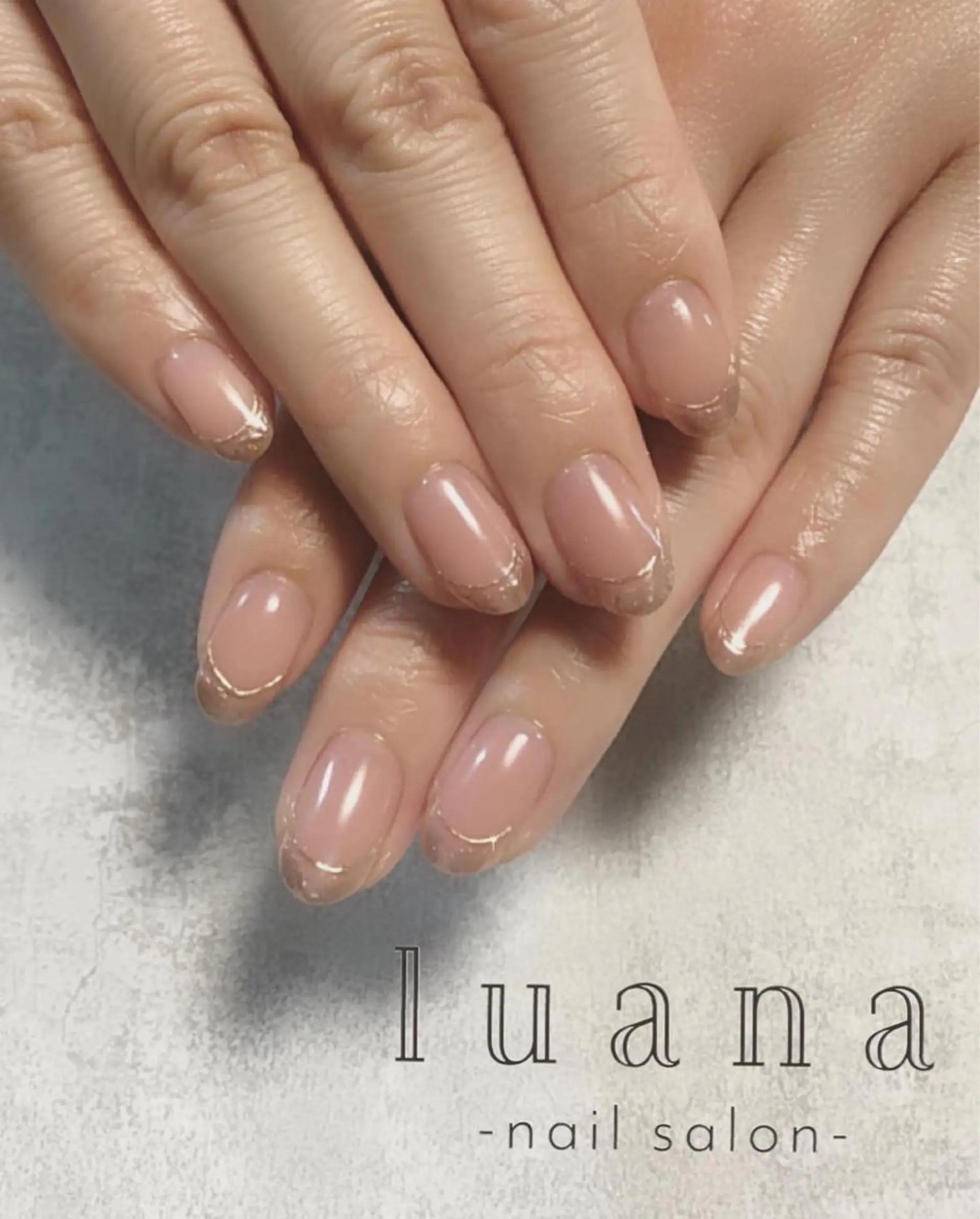 ネイル フレンチネイル ガラスフレンチ luana ネイルサロンのネイルデザイン
