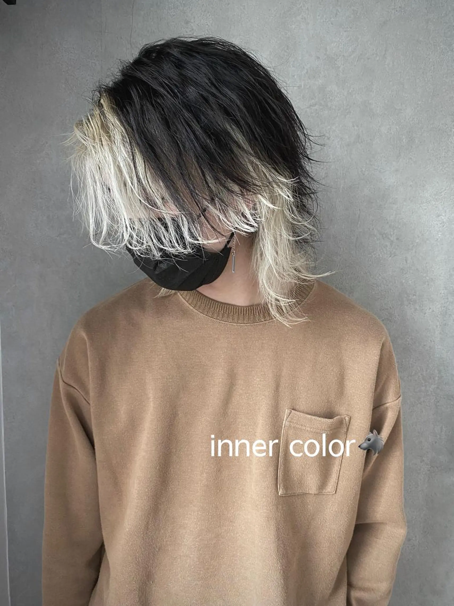 ミディアム カラー メンズ ミディアムパーマ メンズブリーチ センターパート フェードカット マッシュ カット ヘアカラー メンズカット/パーマ Yoshiのヘアスタイル