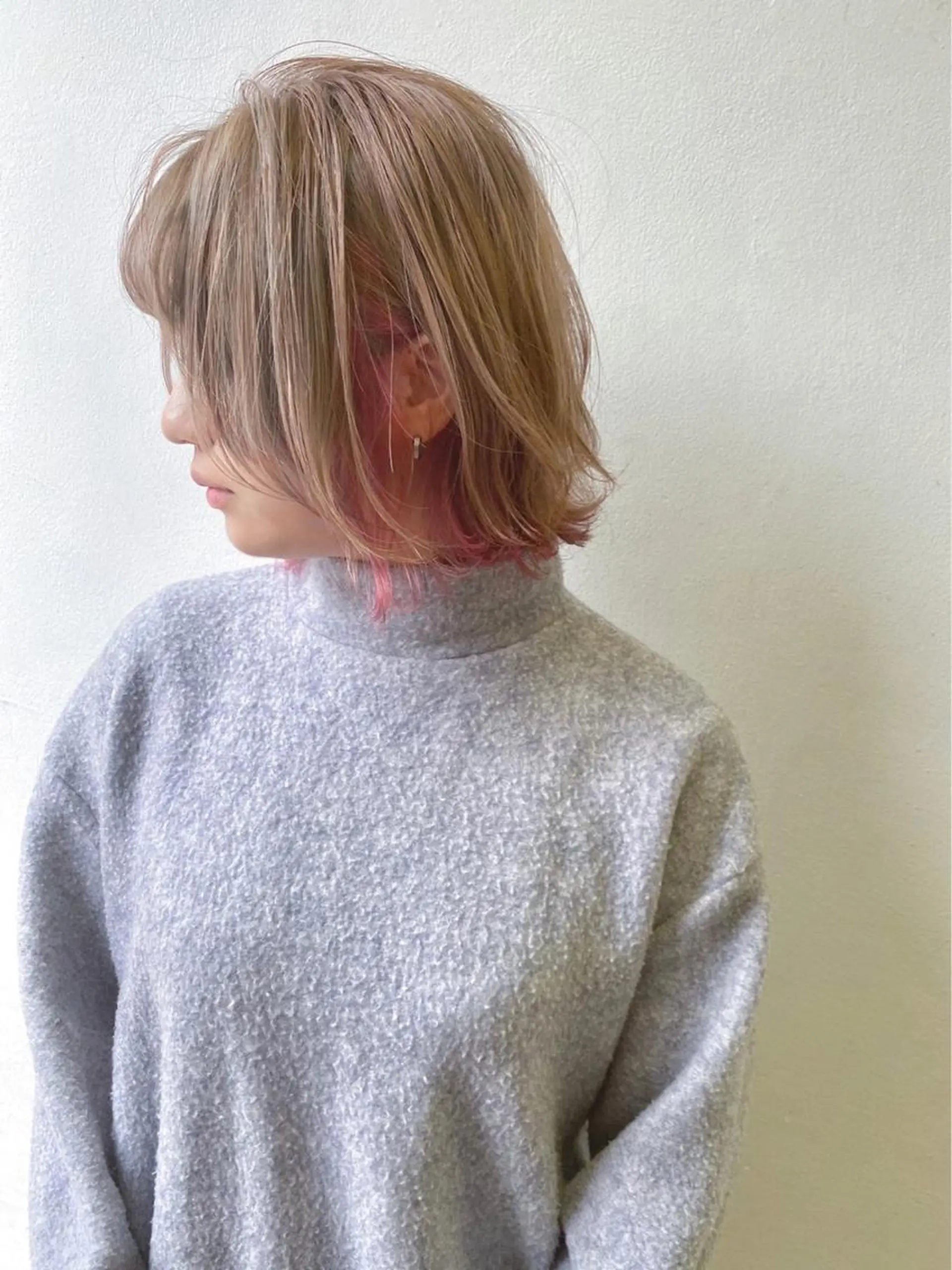 ショート カラー ヘアアレンジ ピンクカラー 川田流輝 艶髪カラー/髪質改善のヘアスタイル