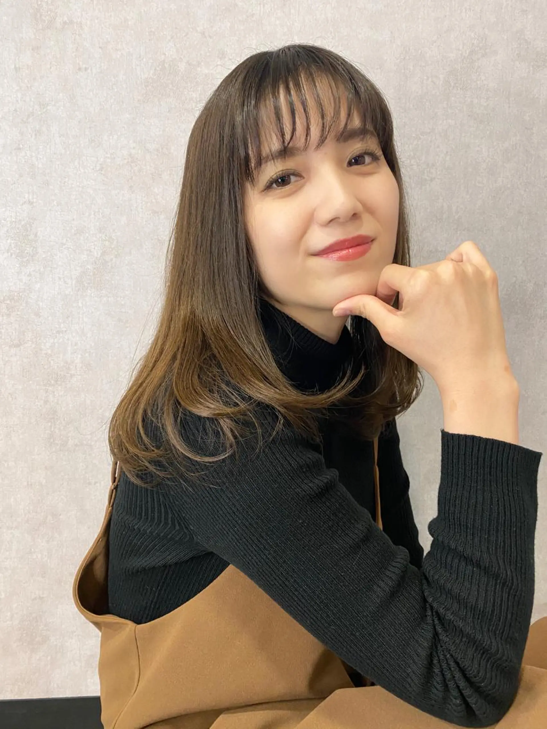 ミディアム カラー カット ヘアカラー トリートメント 山崎 雄太のヘアスタイル