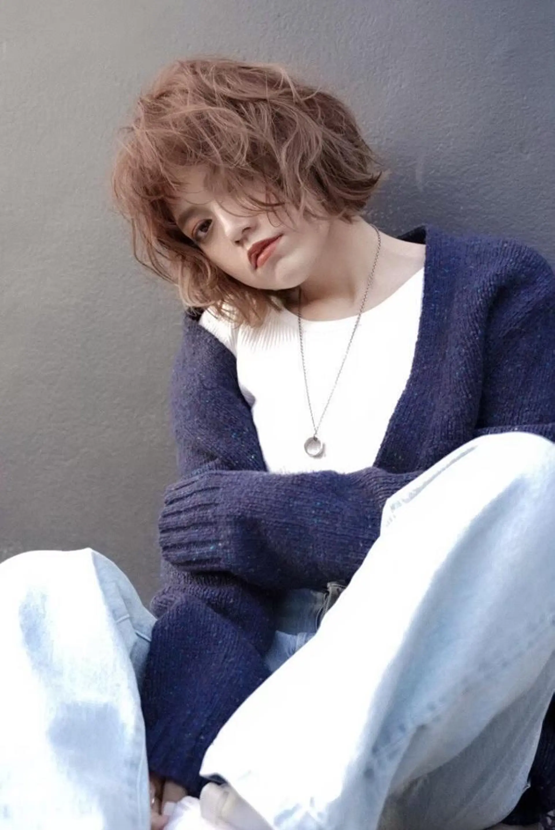 ショート カラー 切りっぱなしボブ/ 小顔ボブNANAのヘアスタイル