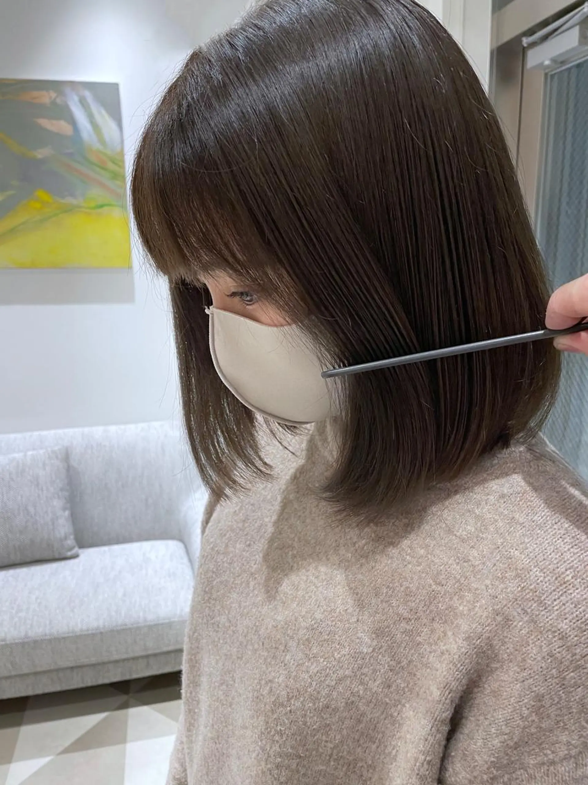 ショート カラー グレージュ カット ヘアカラー トリートメント ボブ/レイヤー/ケア パーマ/リュウタのヘアスタイル