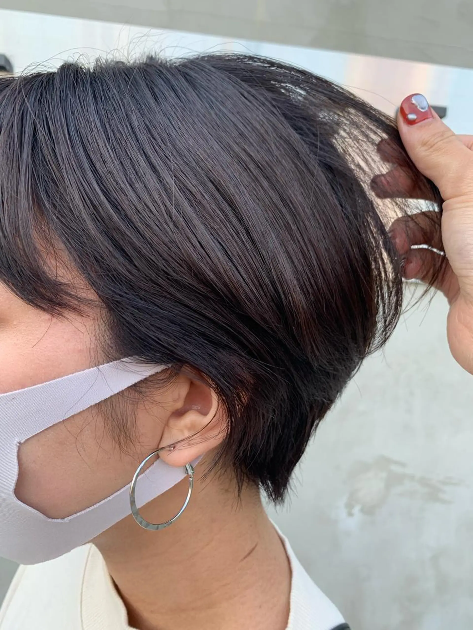 ショート カラー ヘアアレンジ ブリーチ ラベンダーカラー ブリーチなしカラー まつ毛パーマ🤎 透明感カラー🌿のヘアスタイル