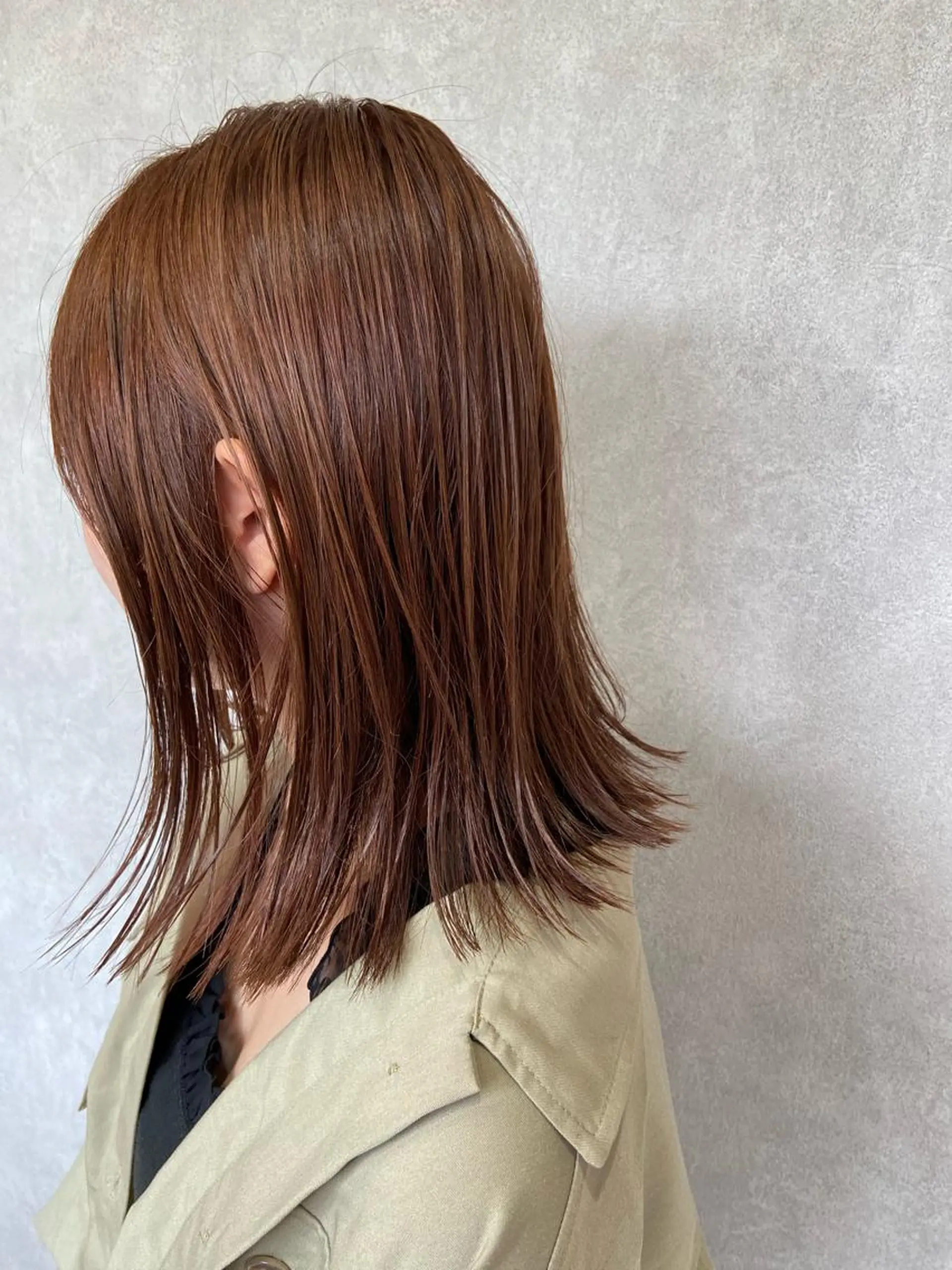 ミディアム 切りっぱなしボブ ミディアムパーマ ボブ ハイライト 髪質改善 カット ヘアカラー トリートメント TECHRISE刈谷所属・田中 大貴のヘアスタイル