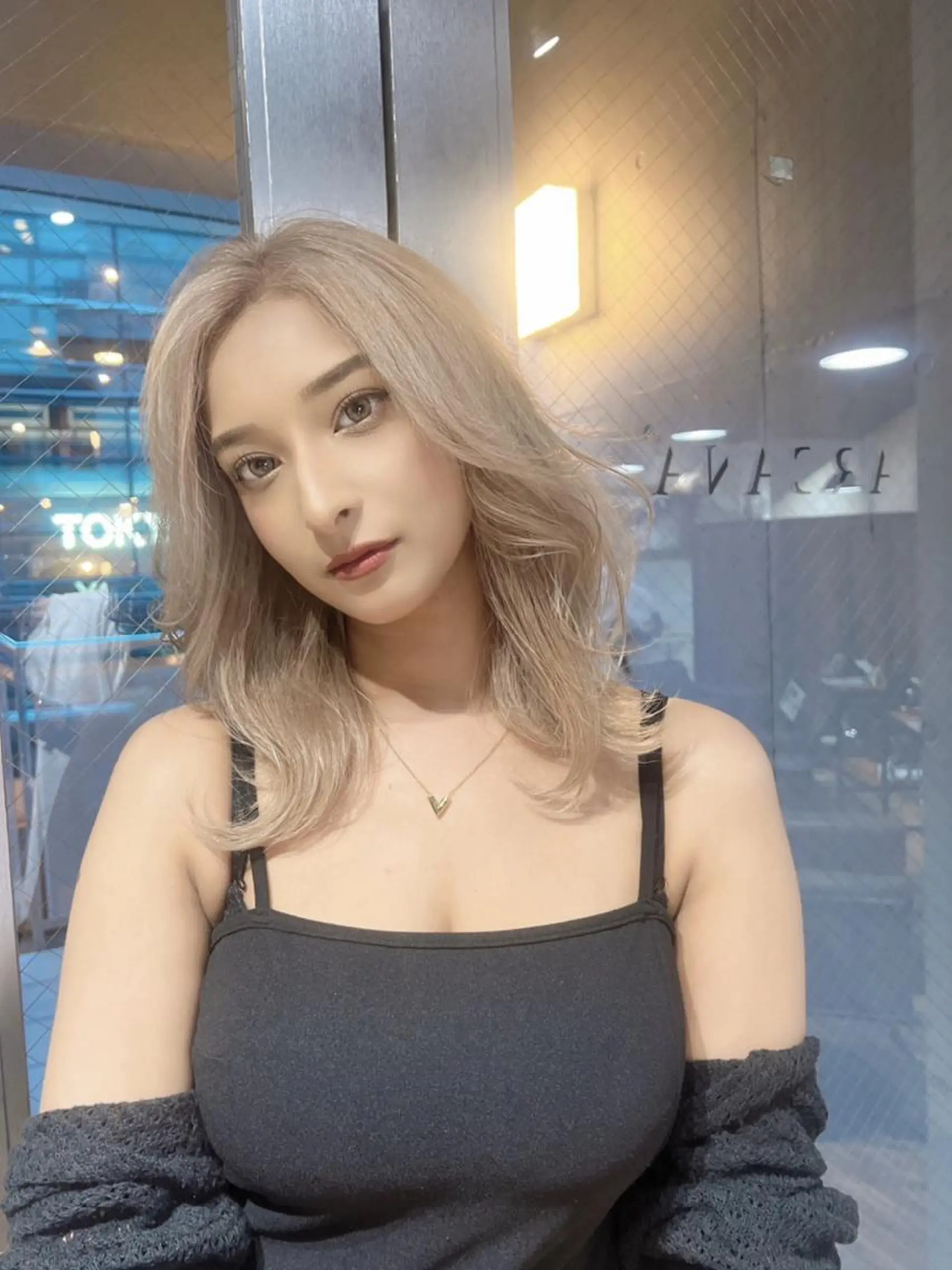 ミディアム カット ヘアカラー トリートメント 山影✨バレイヤージュ ハイライト✨メンズ◎のヘアスタイル