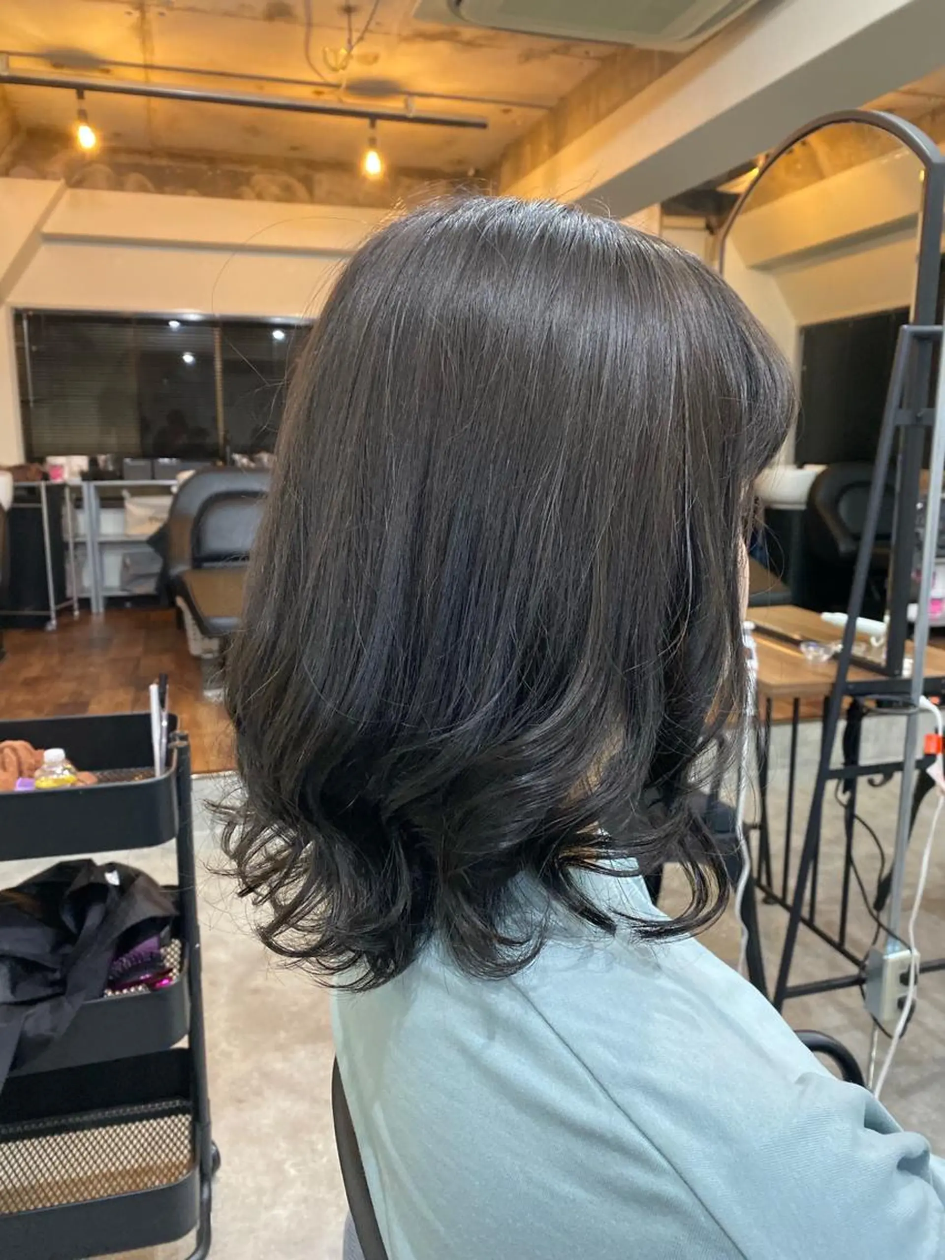 ミディアム カラー 髪質改善ストレート髪 質改善カラー特化中崎のヘアスタイル