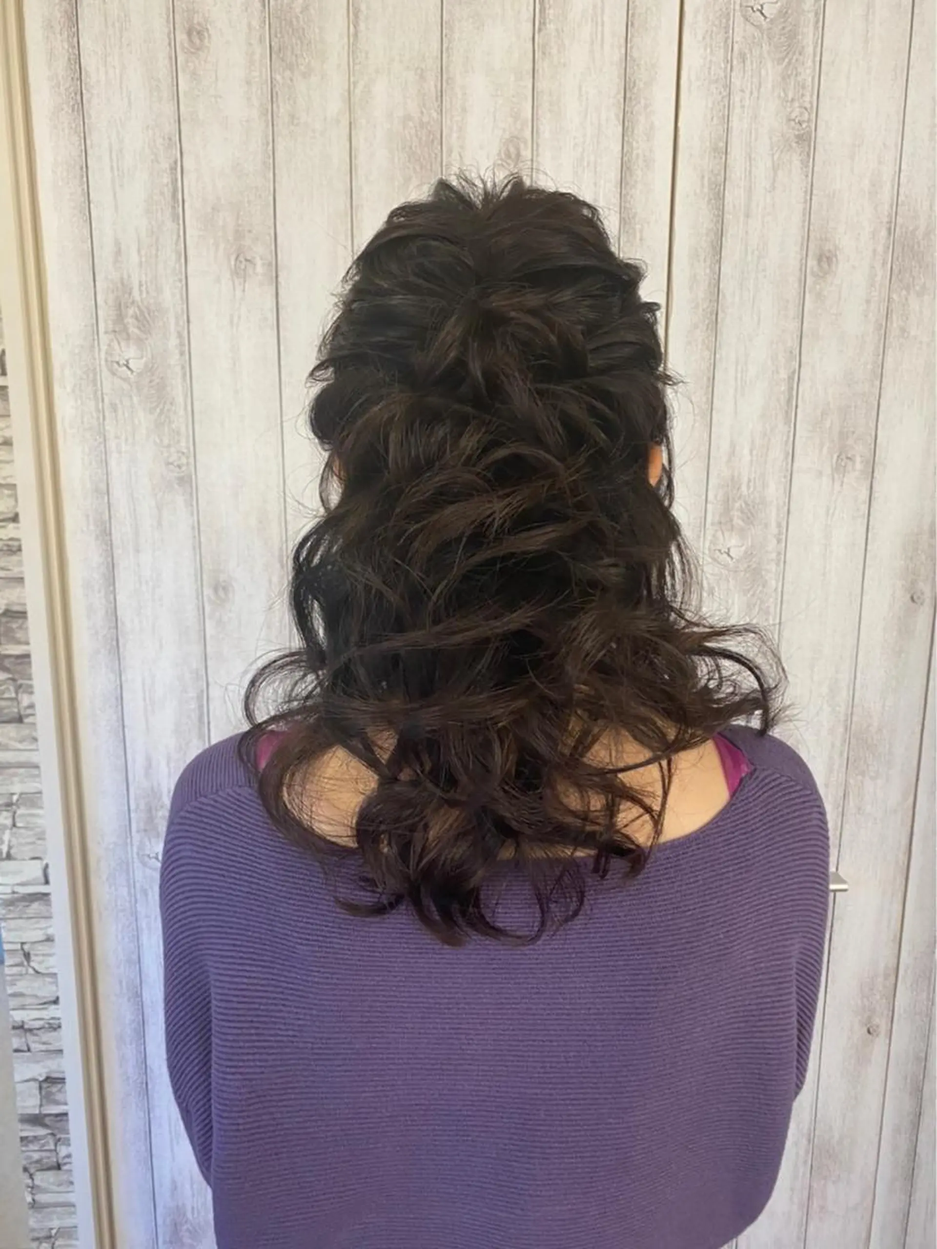 セミロング カラー ヘアアレンジ ハーフアップ ヘアセット hair make  Lucciのヘアスタイル