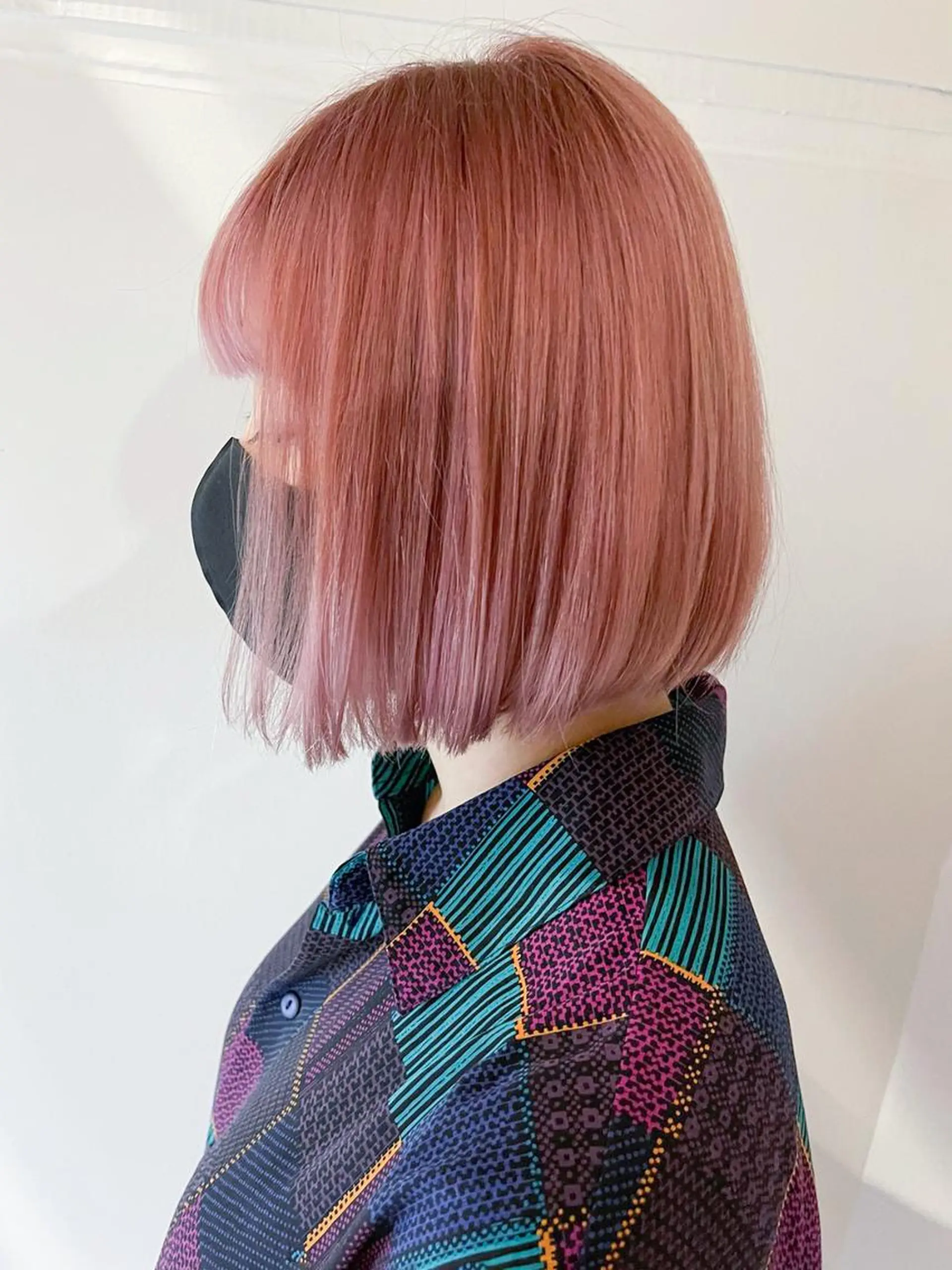 ミディアム カラー ピンクカラー ボブ カット ヘアカラー トリートメント ITbyALBUM 中野店のヘアスタイル