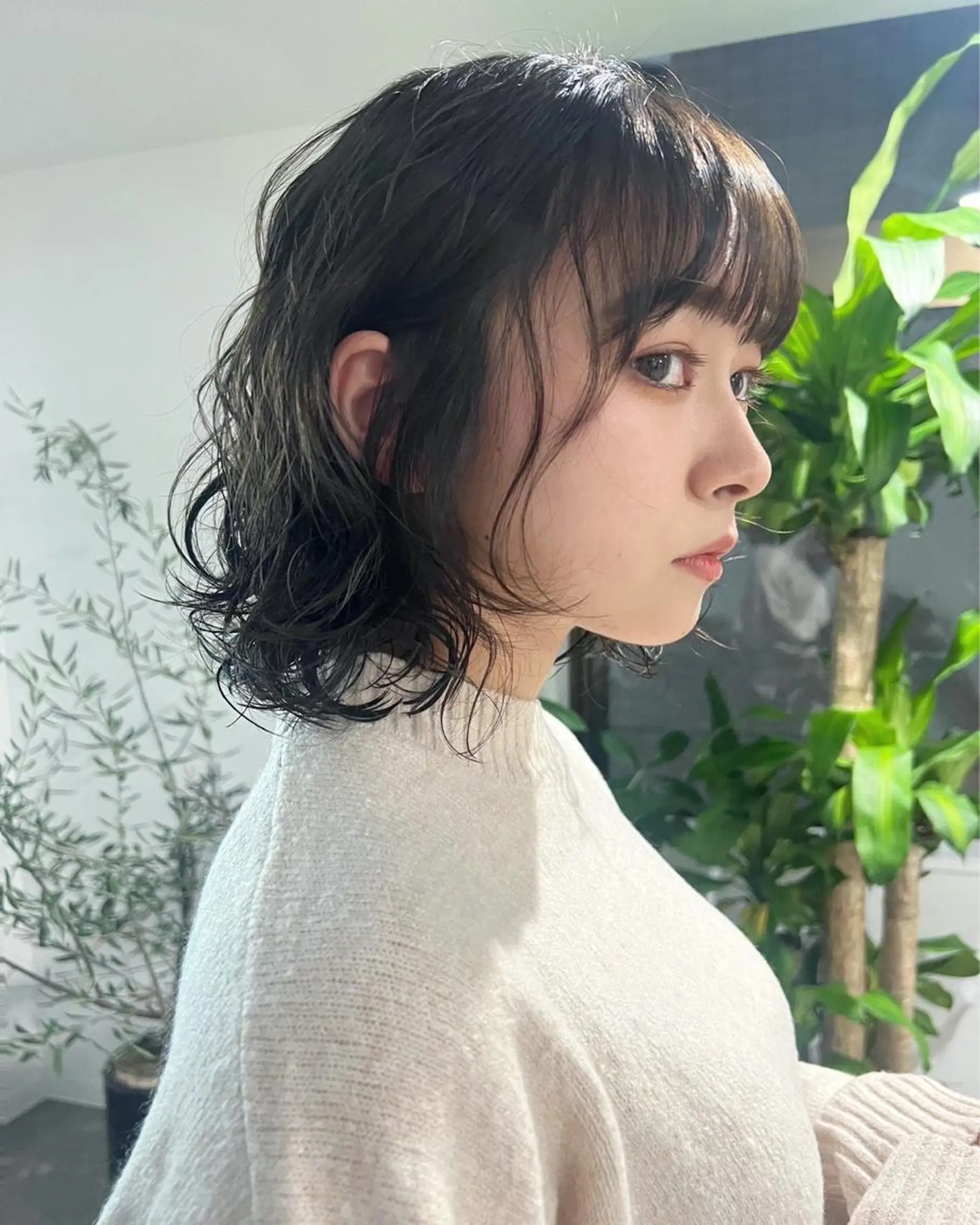 セミロング タナカ レイヤのヘアスタイル