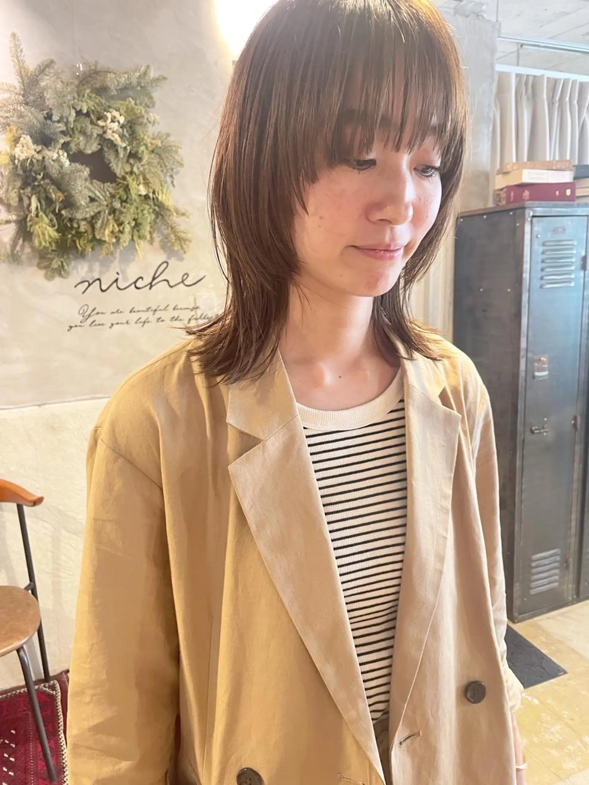 セミロング レイヤーカット カット ヘアカラー トリートメント さの あやねのヘアスタイル