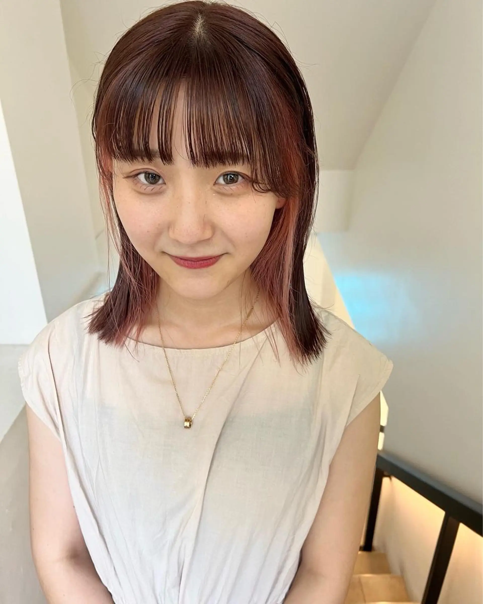 ミディアム カラー 顔周りカット/透明感 カラー✂️MEIのヘアスタイル