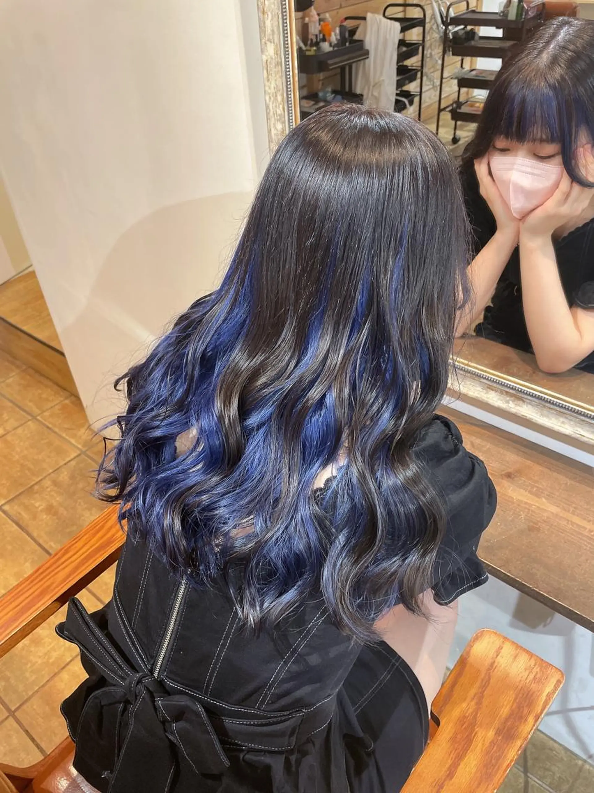 ロング カラー ブルーカラー ブルーラベンダー ラベンダーカラー ヘアカラー トリートメント ヘアアレンジ にいた　かづしげのヘアスタイル