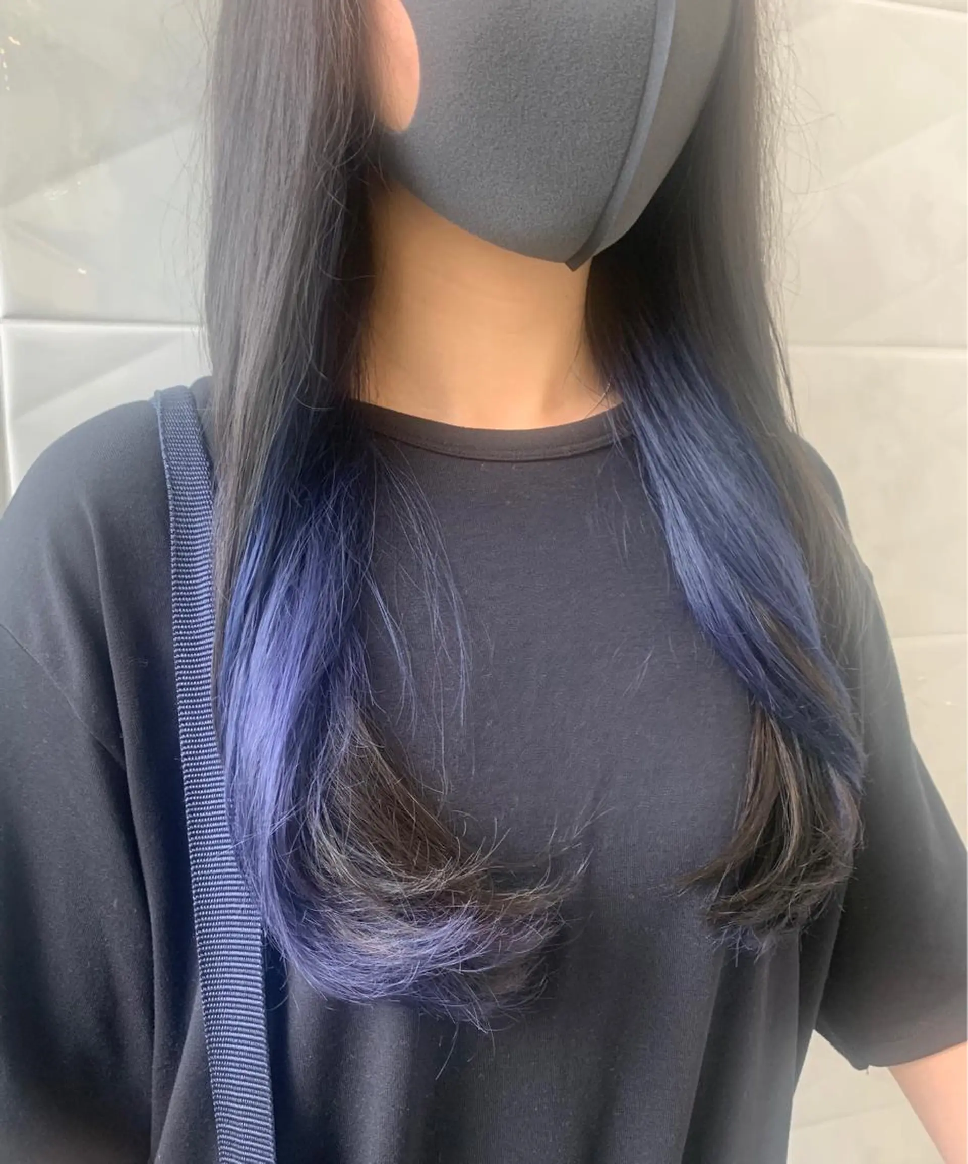 ロング カラー ブルーカラー ブルーバイオレット ダブルカラー バイオレットカラー ヘアカラー トリートメント LucksiMie ginza  明松のヘアスタイル