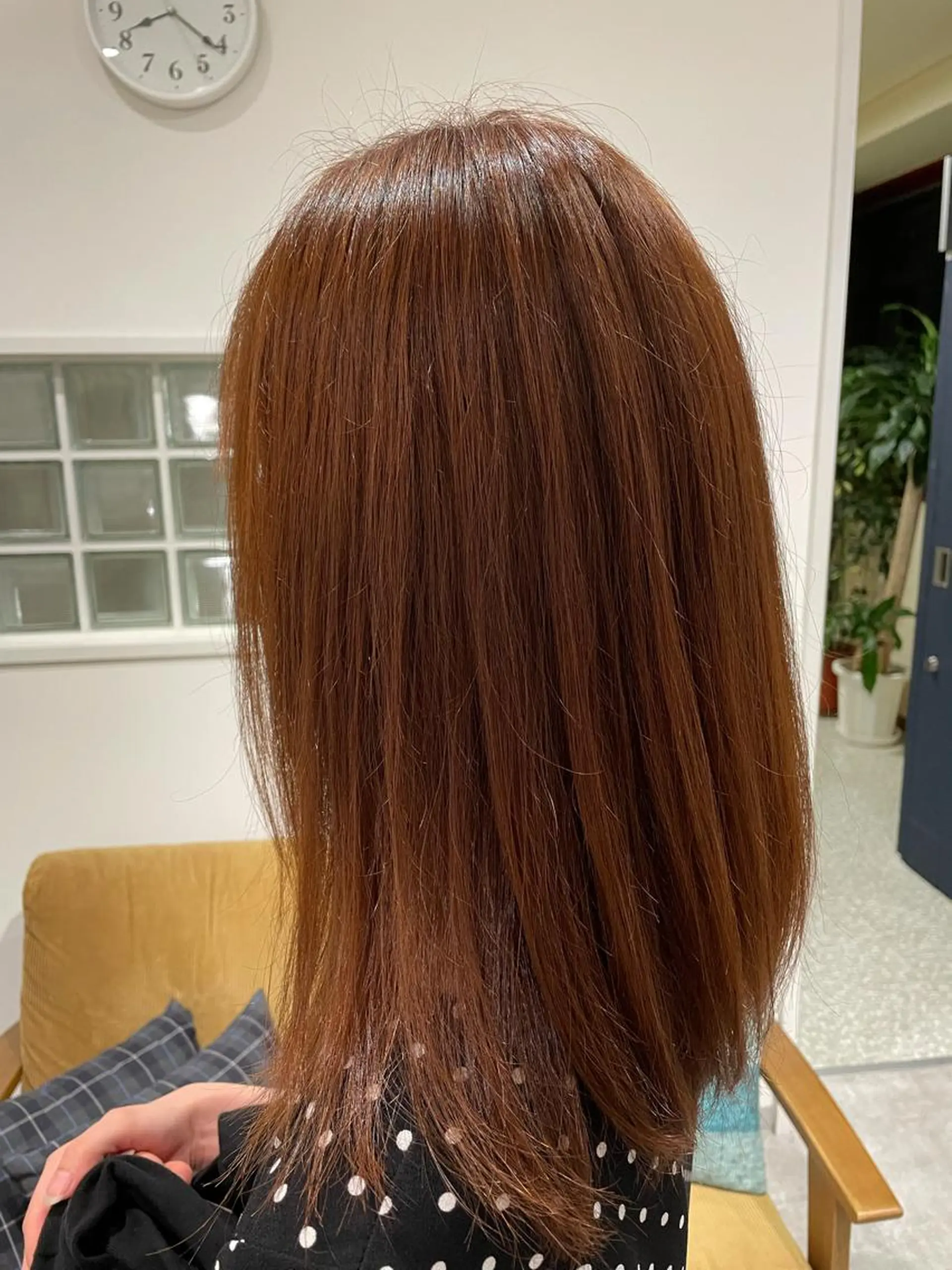 セミロング カラー ベージュカラー オレンジ オレンジベージュ ヘアカラー 京都美容師 塩のヘアスタイル