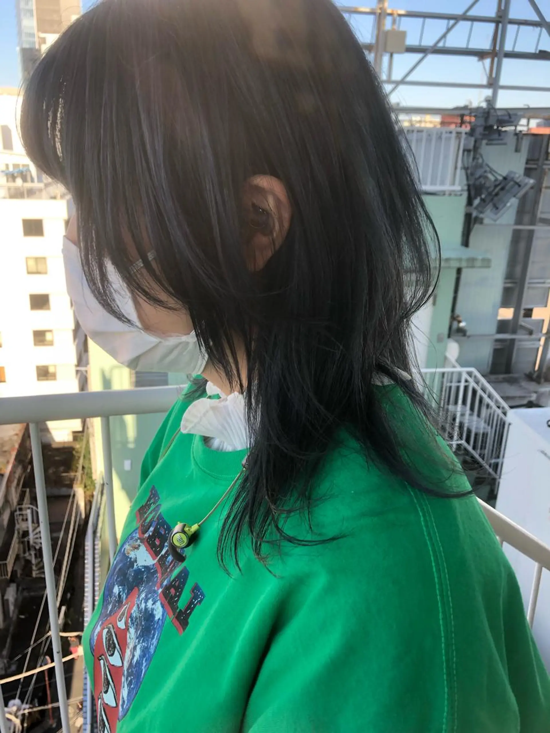 ミディアム カラー ヘアアレンジ ネイビーカラー ウルフカット カット ヘアカラー トリートメント せこぐち まいのヘアスタイル