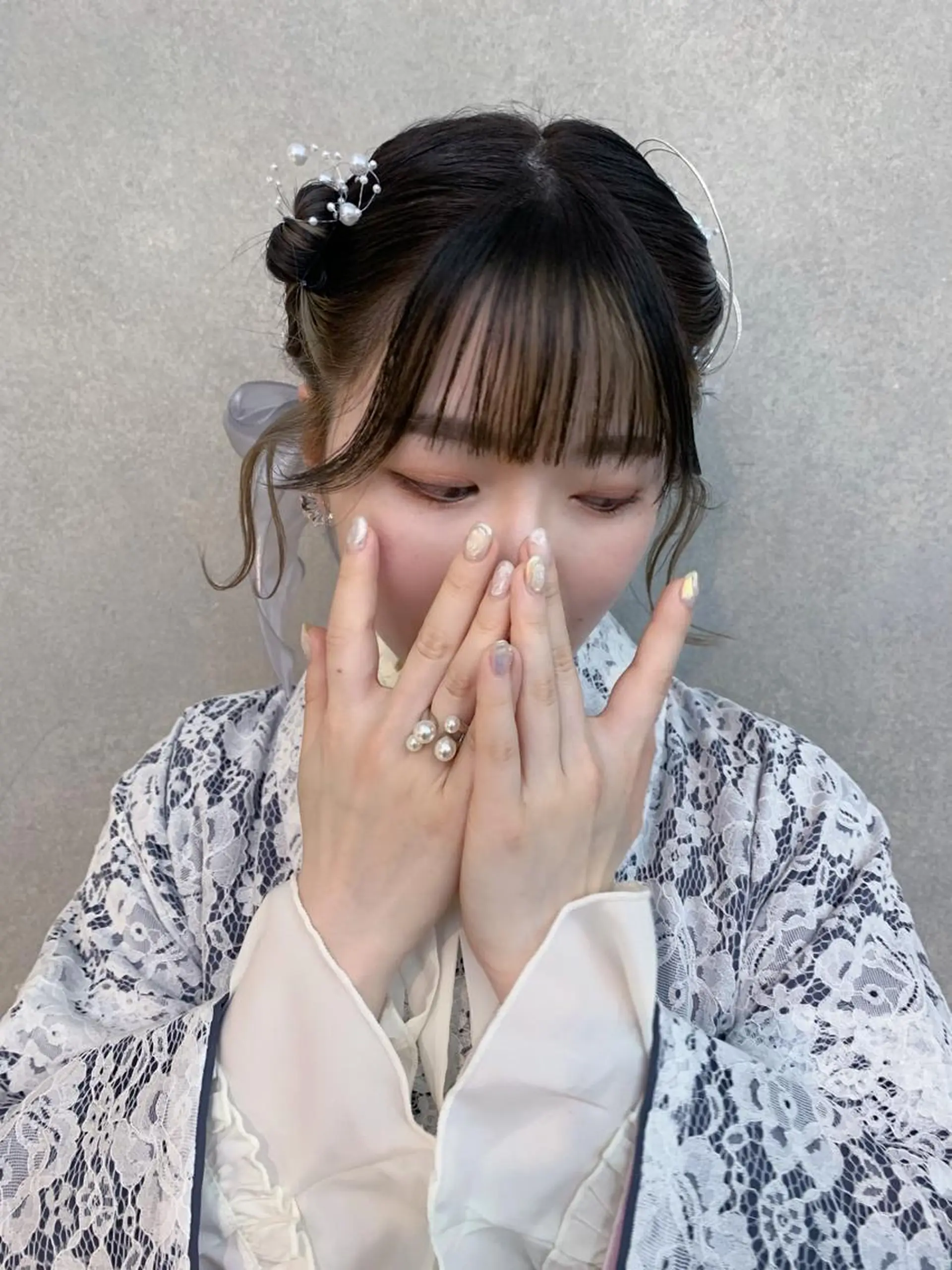 ミディアム カラー ヘアアレンジ ネイル 着物ヘア 着付け Kureha/ネイル レイヤー/酸性縮毛のヘアスタイル