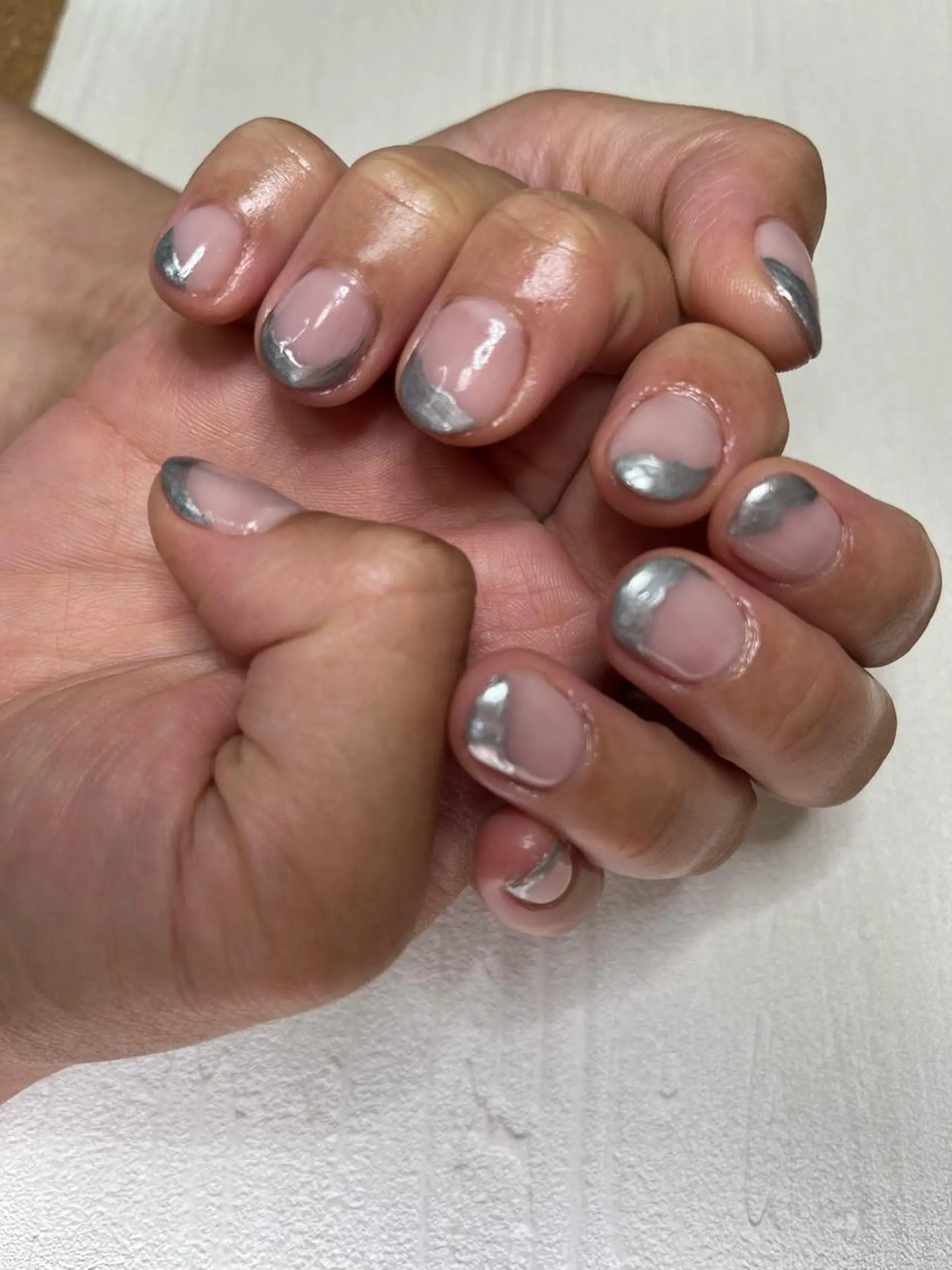 ショート ハンドネイル ハンドケア aki_orenge nailのネイルデザイン
