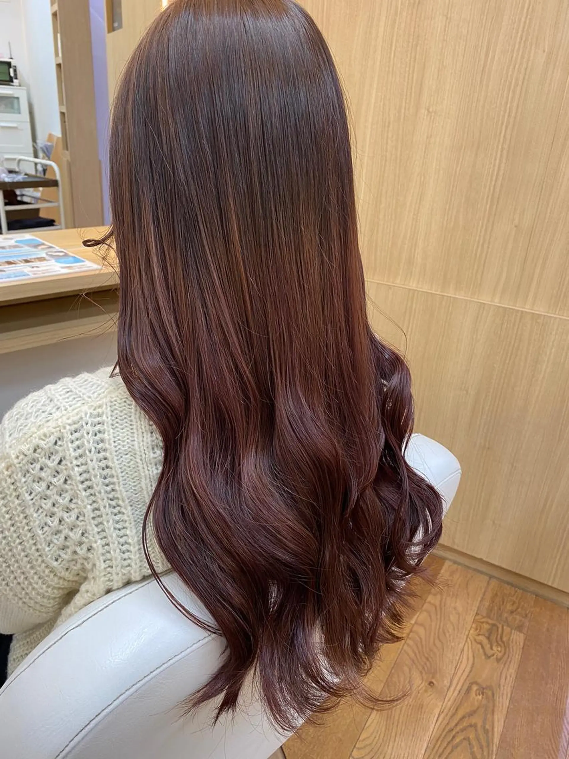 ロング カラー ヘアアレンジ ブラウンカラー グラデーションカラー レッドカラー レッドブラウン 韓国ヘア sasugaのヘアスタイル