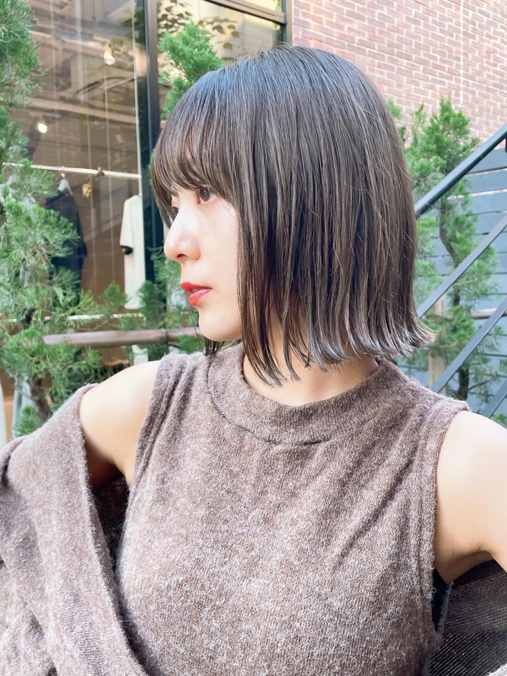 ミディアム ボブ カット ヘアカラー トリートメント 小顔カット/レイヤー /ボブ/浅野恵大のヘアスタイル