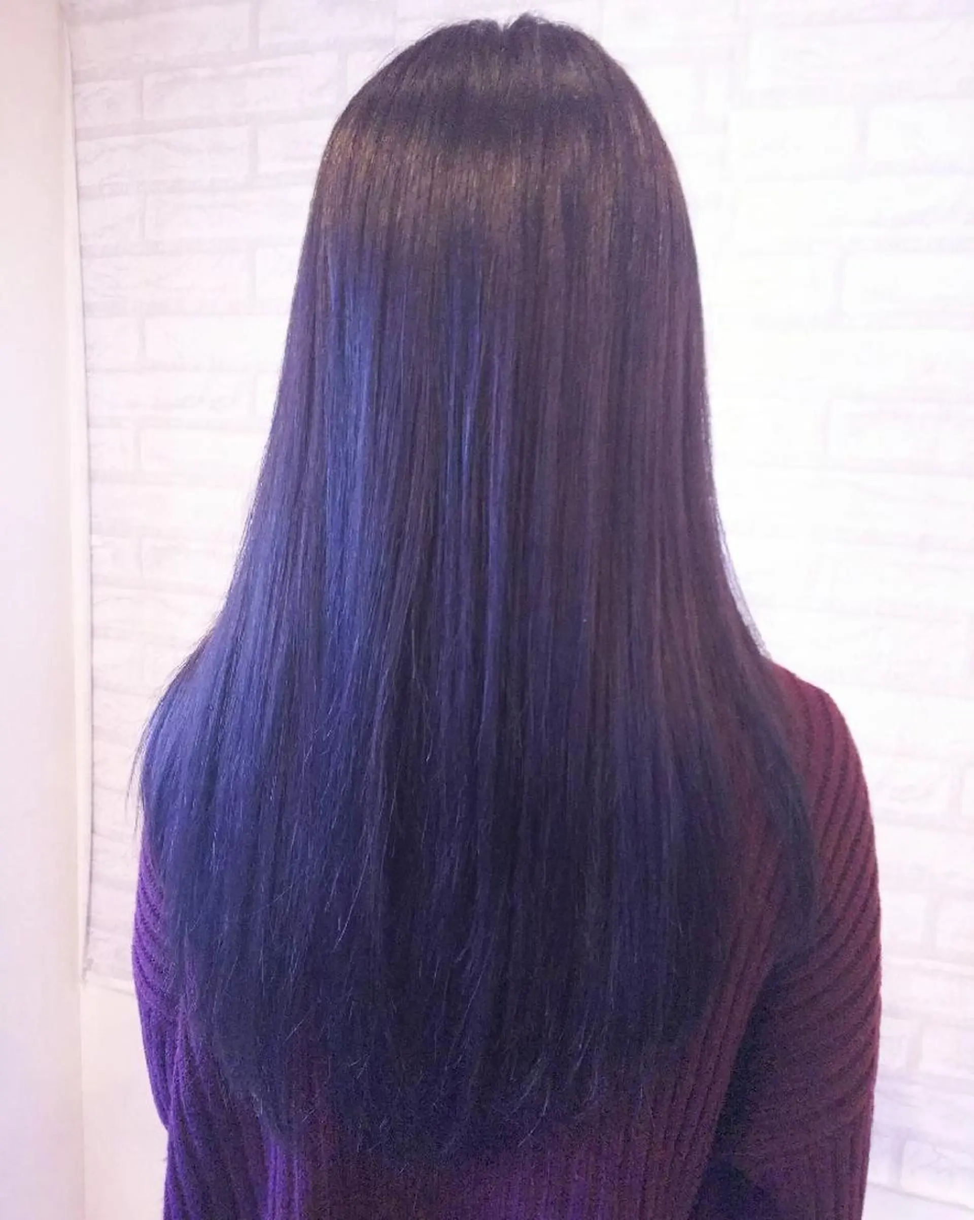 ロング カラー ブルーカラー ブルーバイオレット バイオレットカラー カット 縮毛矯正 JIL BLAN 京都所属・RU RIのヘアスタイル