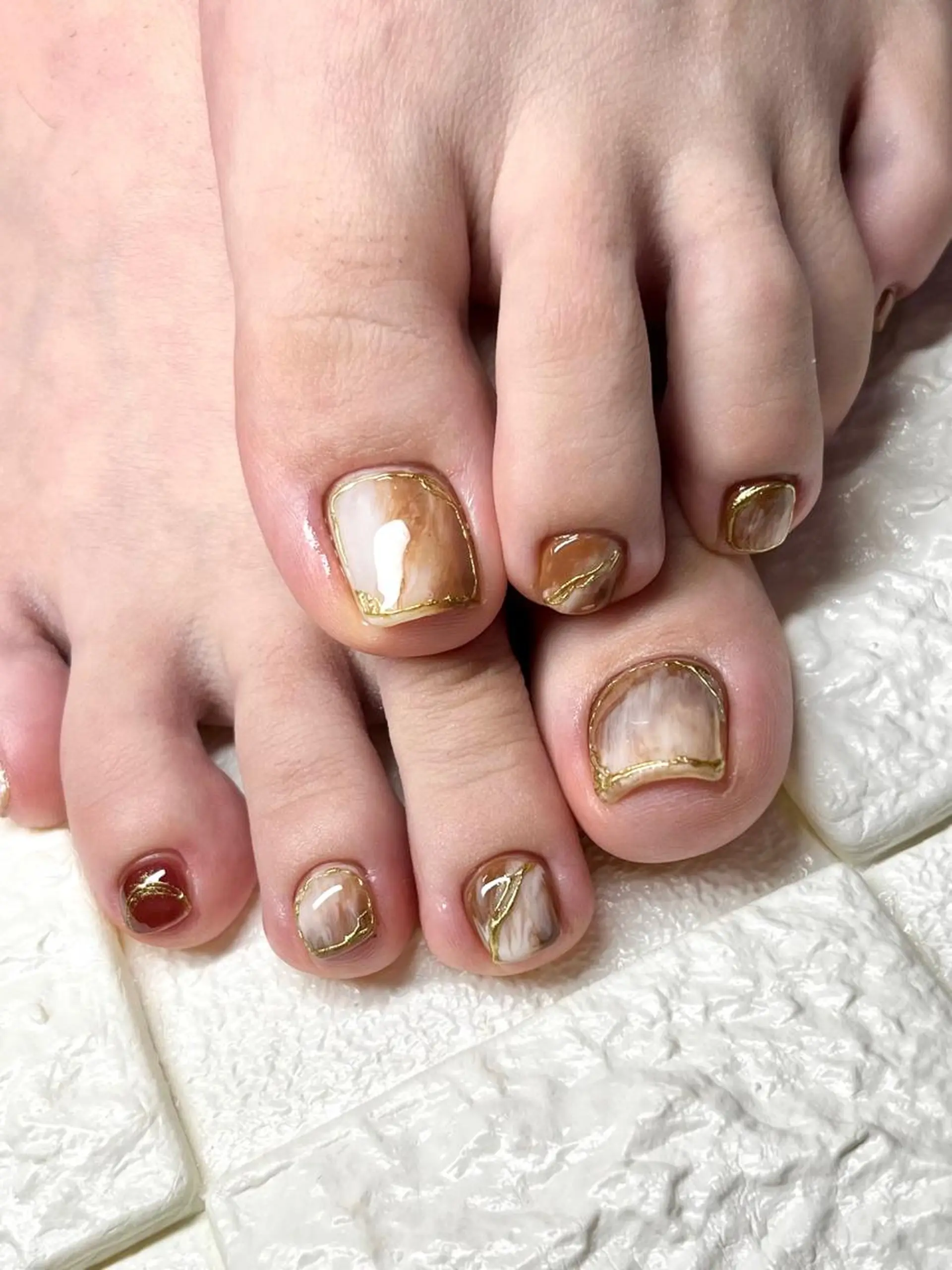 ネイル フットネイル ミラーネイル ニュアンスネイル フットネイル まり りぃ〜んのネイルデザイン