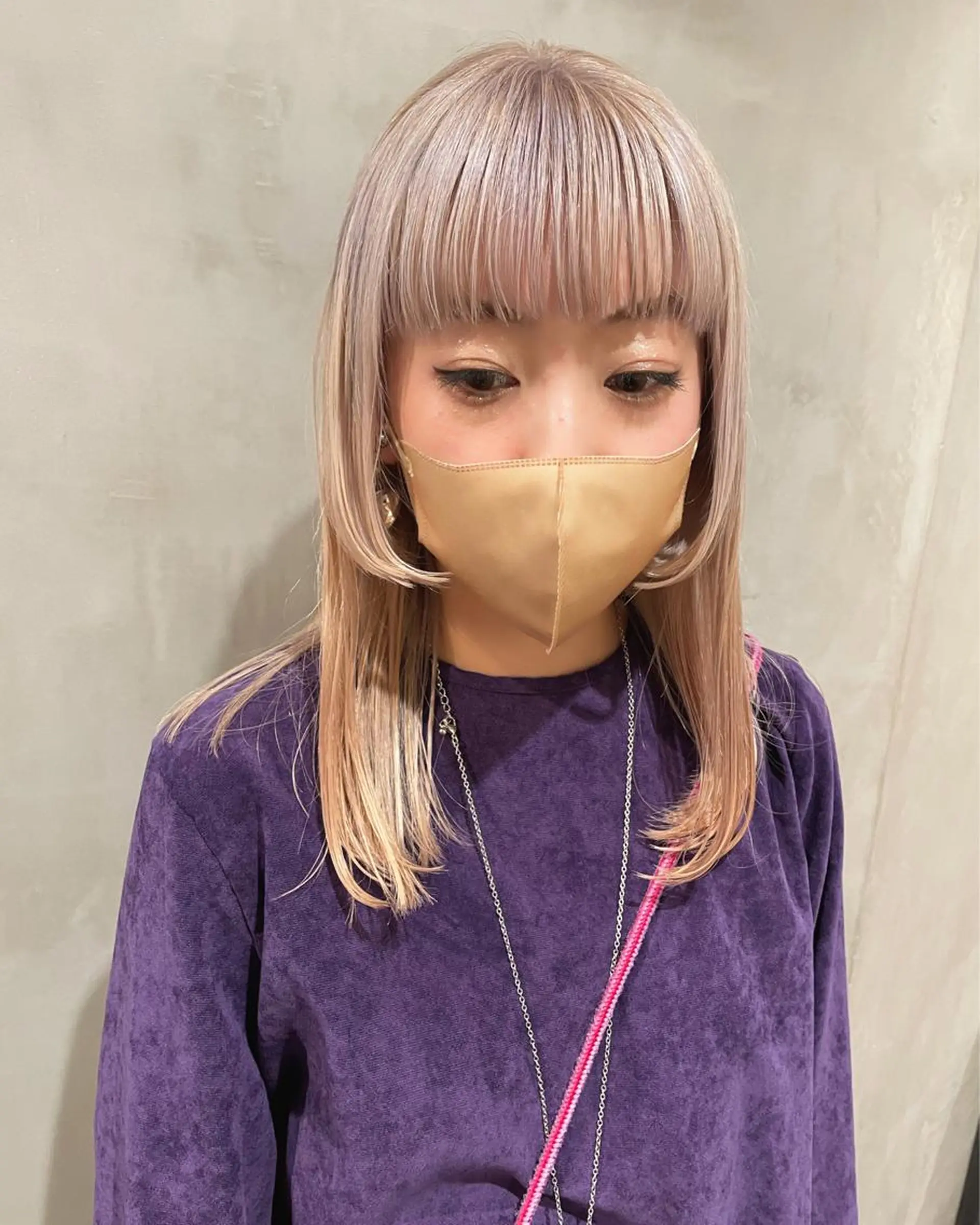 ミディアム カラー ヘアカラー トリートメント 優 作のヘアスタイル