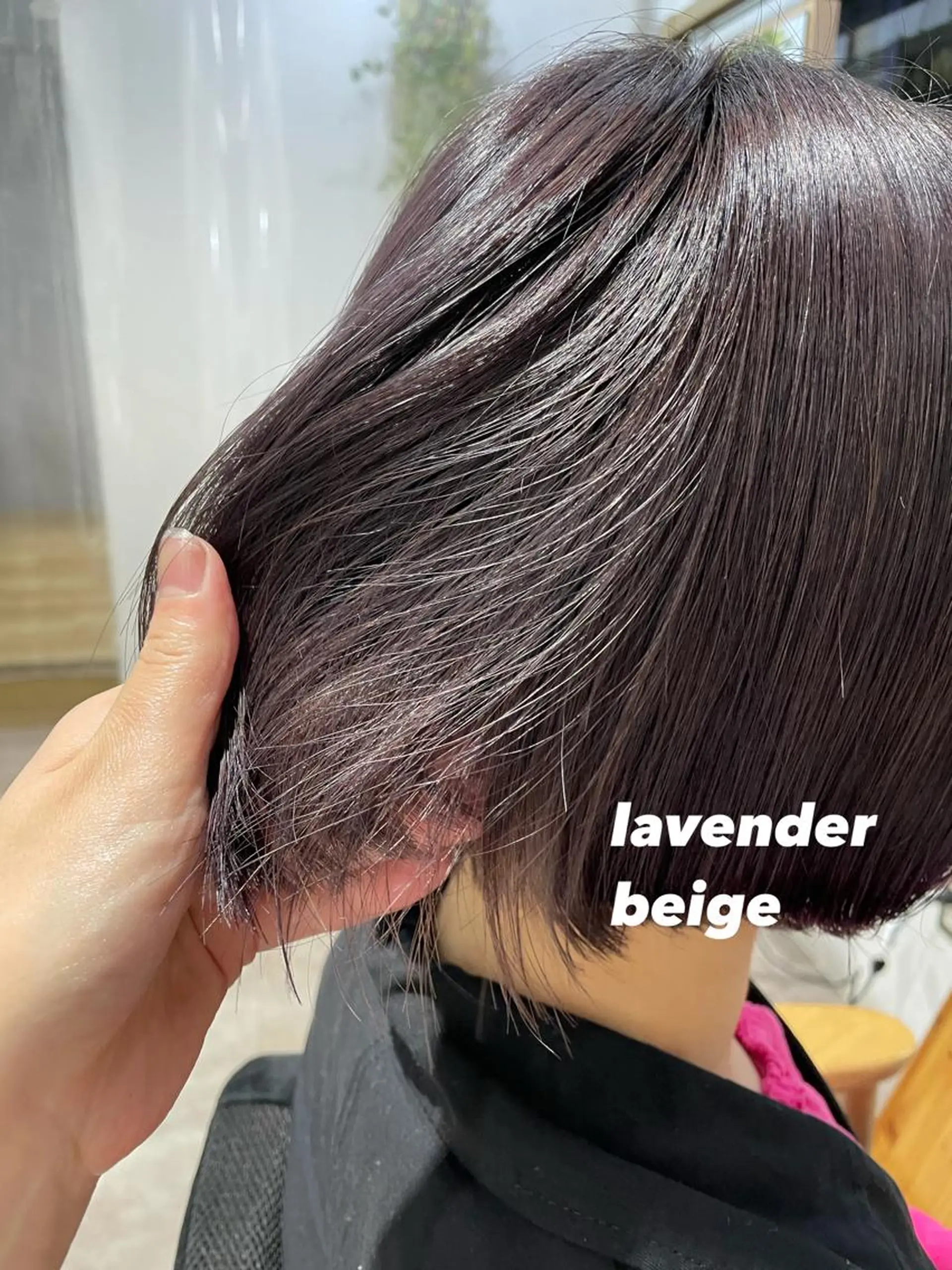 ショート カラー パーマ ヘアアレンジ ベージュカラー ブリーチ ダブルカラー ラベンダーカラー ラベンダーベージュ 🌿AMANE🌿 sakiのヘアスタイル