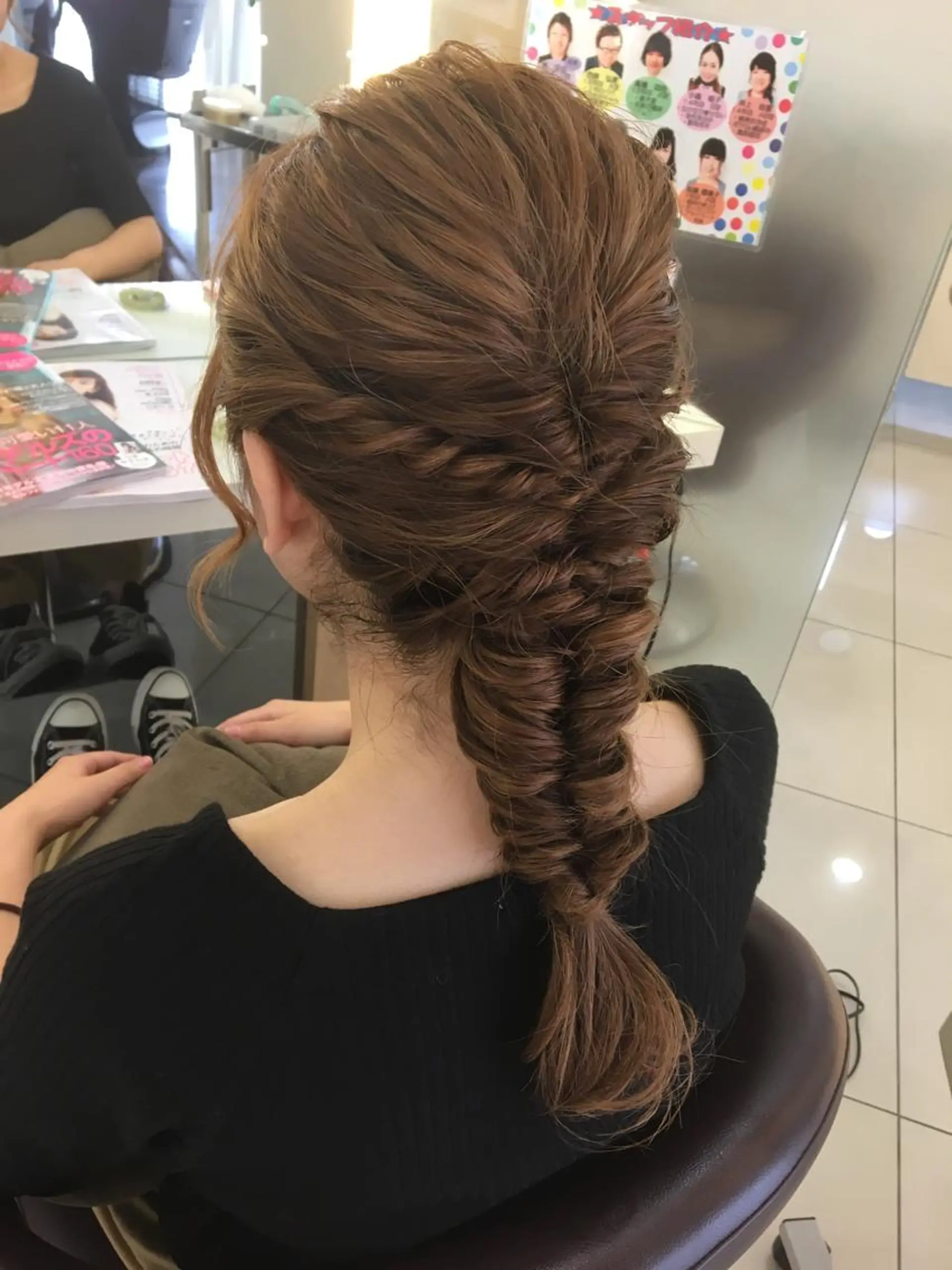 ロング ヘアアレンジ 浴衣 ヘアケア・頭皮ケア デザインカラー/中田のヘアスタイル
